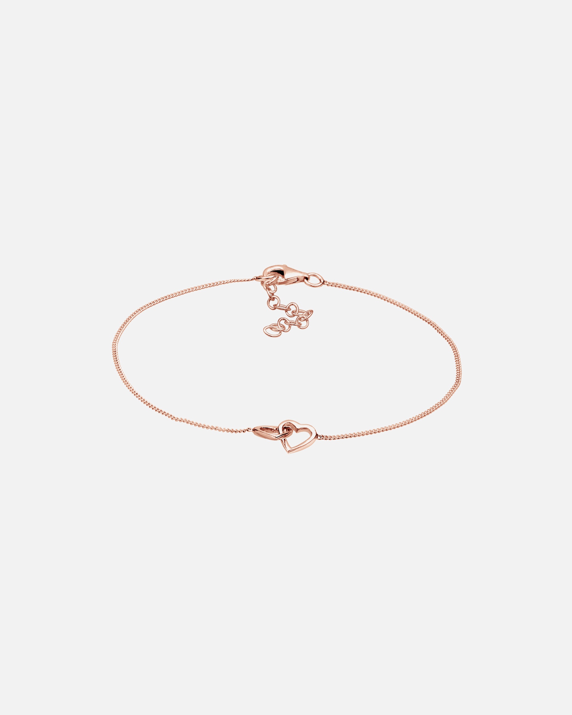Bracelet pour Femme Elli Femmes Cœur Entrelacé Connexion en Argent Sterling 925 Plaqué Or Rose 16