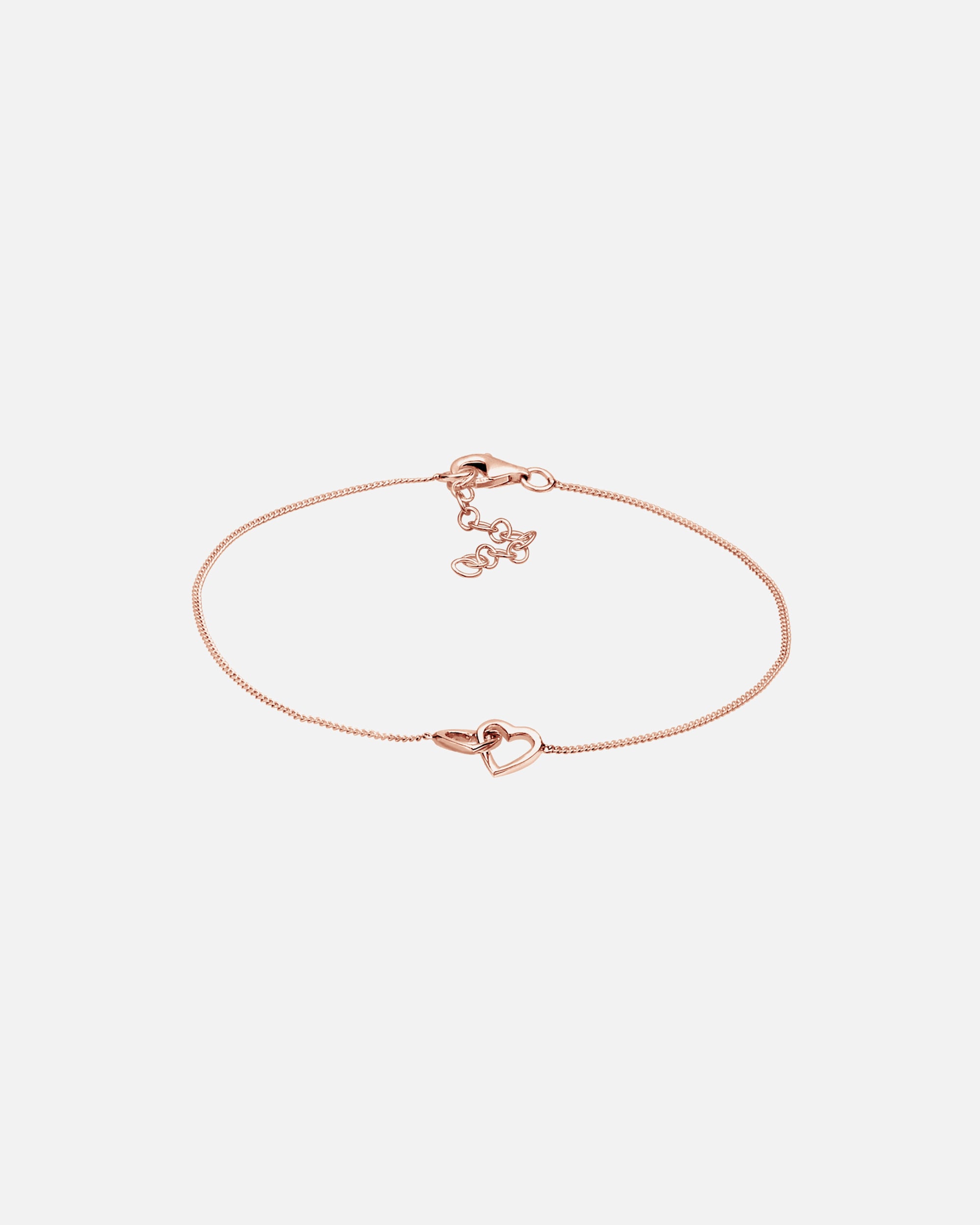 Bracelet pour Femme Elli Femmes Cœur Entrelacé Connexion en Argent Sterling 925 Plaqué Or Rose 20