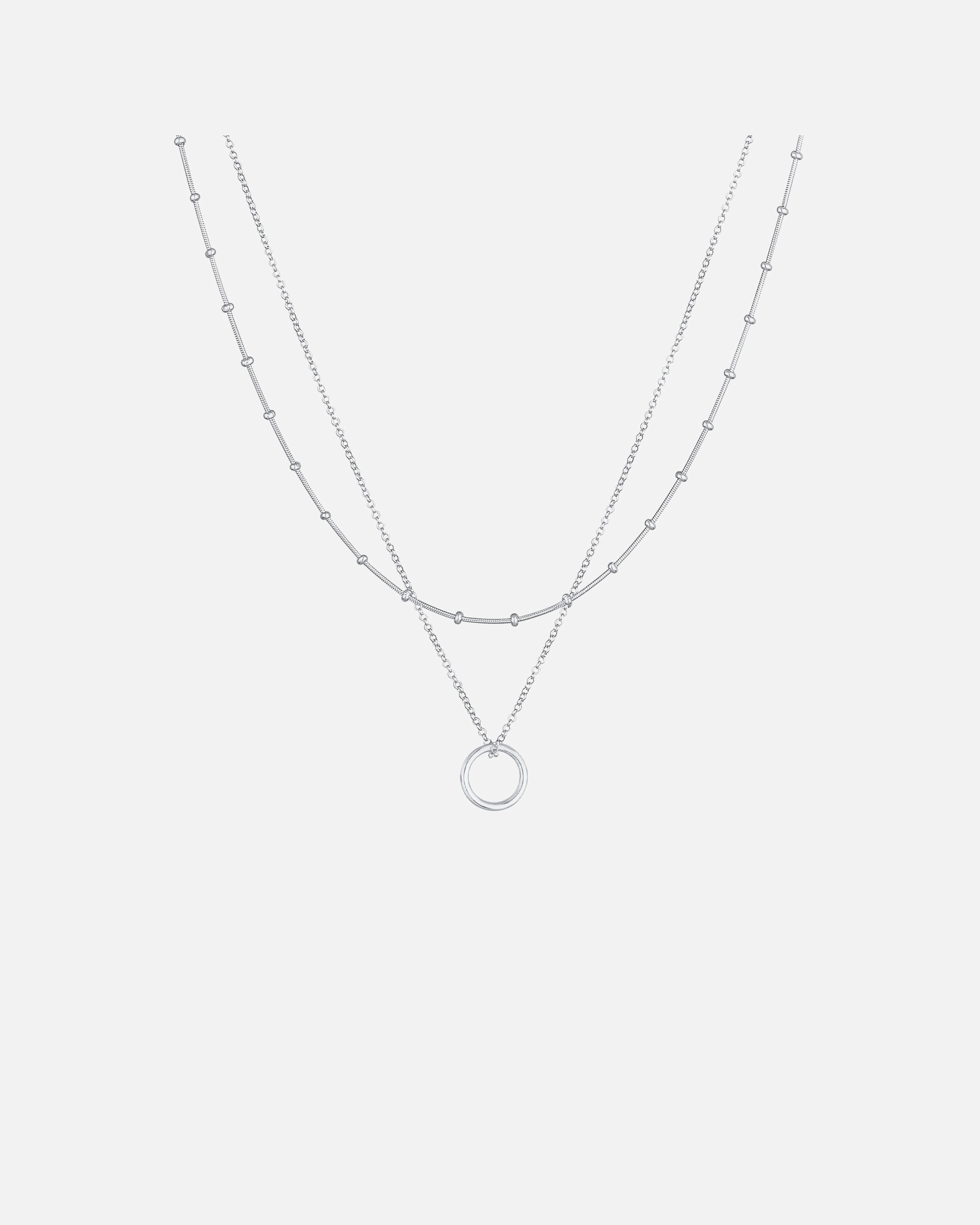 Collier pour Femme Elli Pendentif rond en chaîne boule pour dames intemporel en argent sterling 925 silberfarben