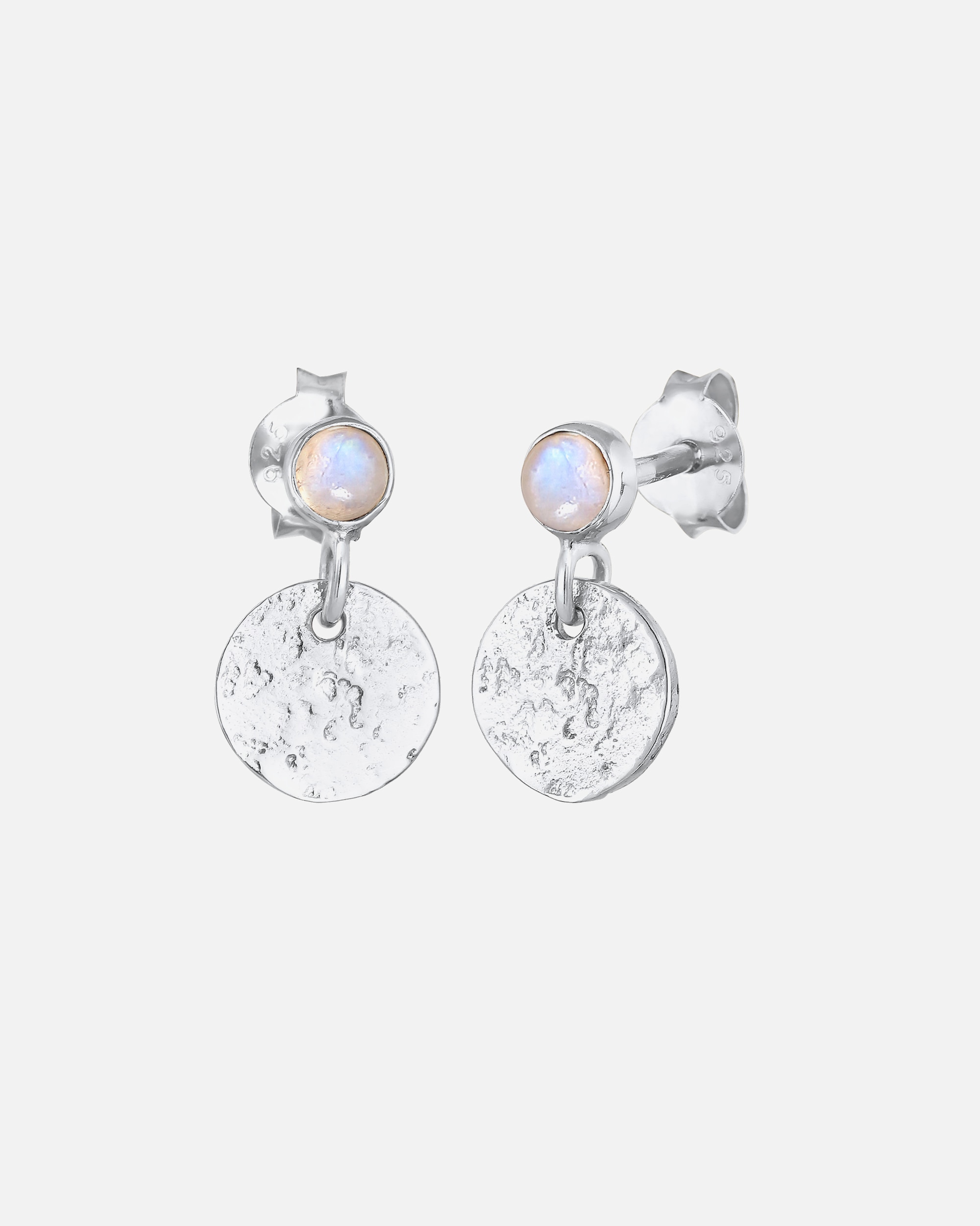 Boucles d'oreilles pour Femme Elli PREMIUM Plättchen Vintage Antique Mondstein 925 Silber silberfarben