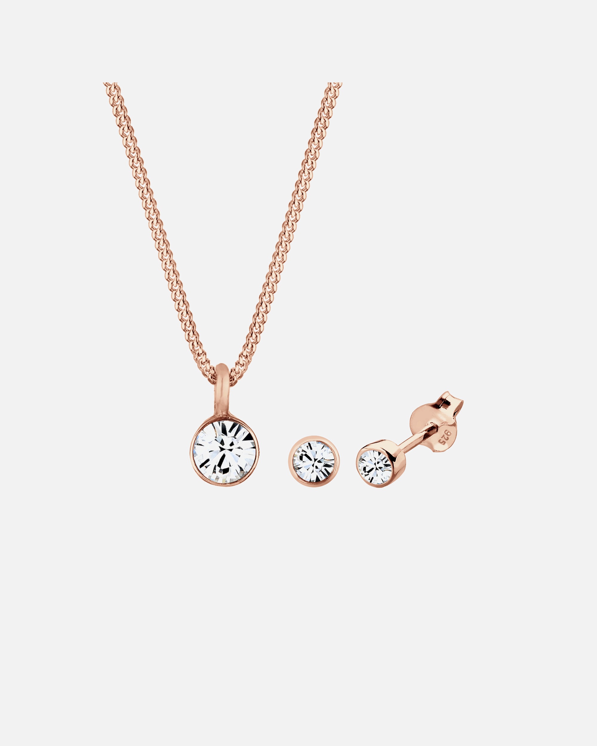 Bijoux pour Femme Elli Chaîne connecteur Cristaux Argent 925 rosefarben