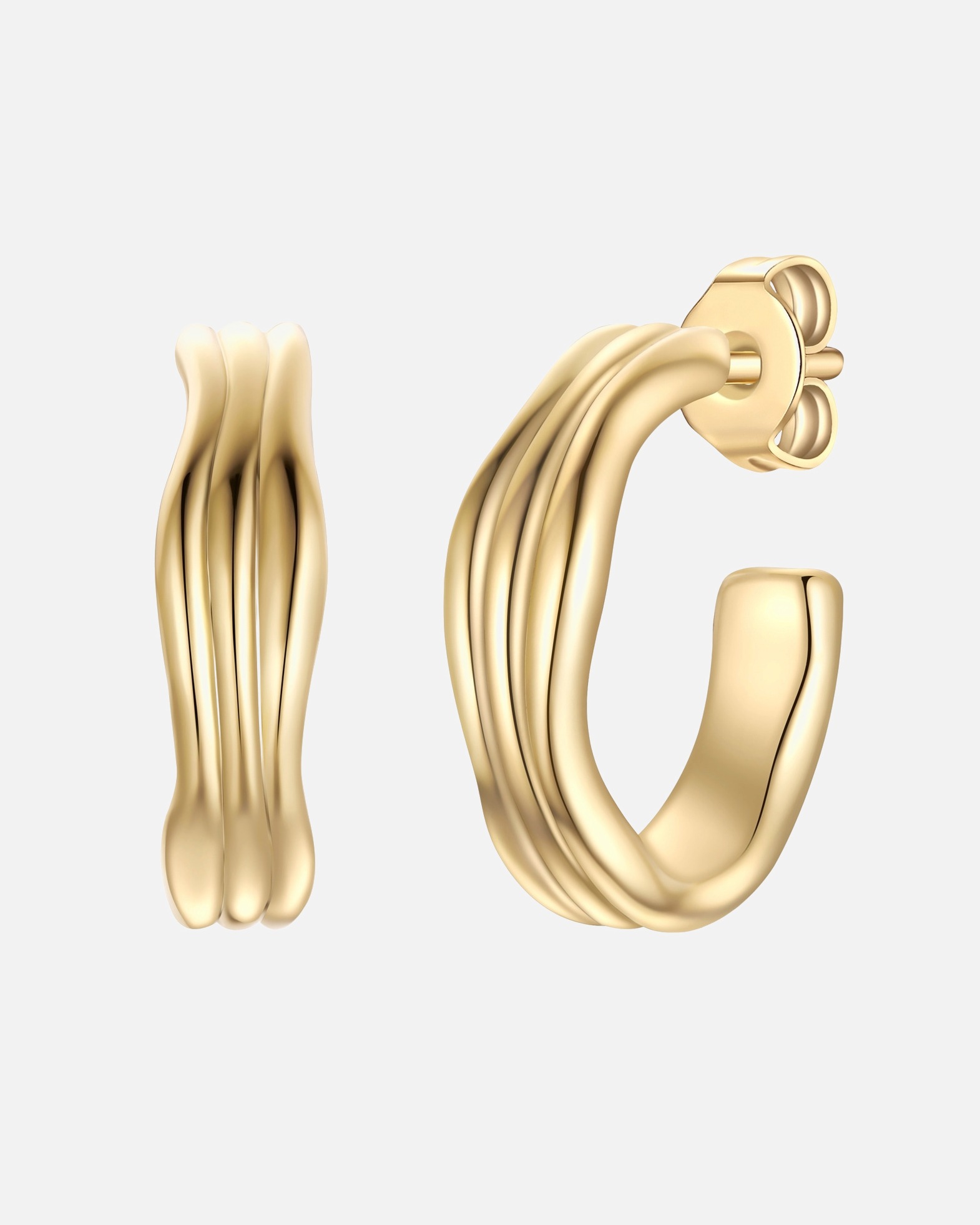 Créoles pour Femme Boucles d´oreilles en Argent sterling en Or jaune 18,1 mm