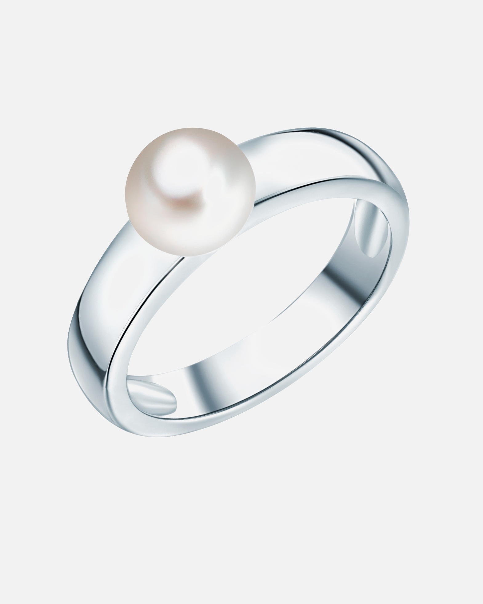 Bague pour Femme Bague avec perle Argent sterling Perle de culture d'eau douce en Argent 54