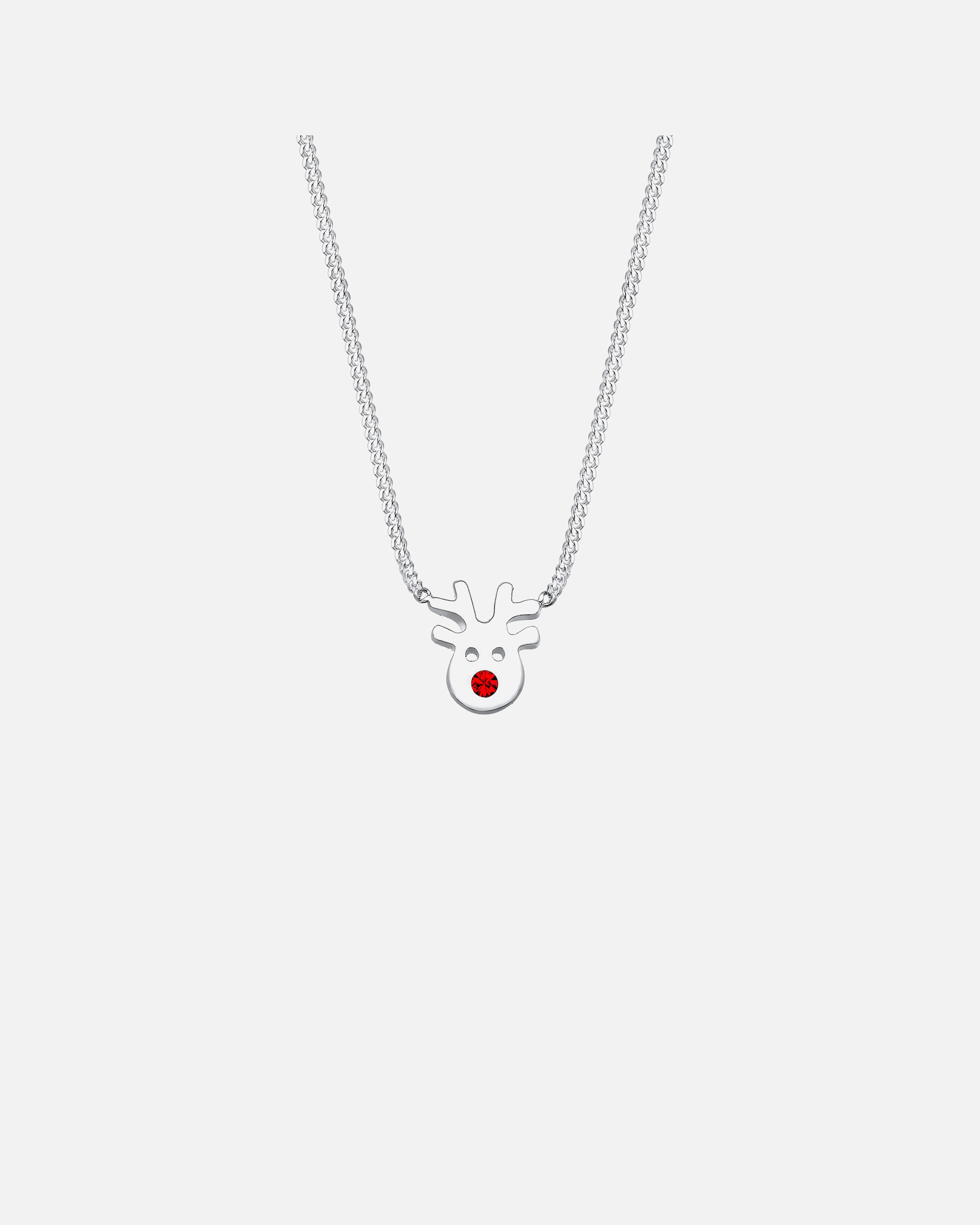 Collier pour Femme Elli Enfant Pendentif Renne Jouant avec des Cristaux en Argent Sterling 925 36