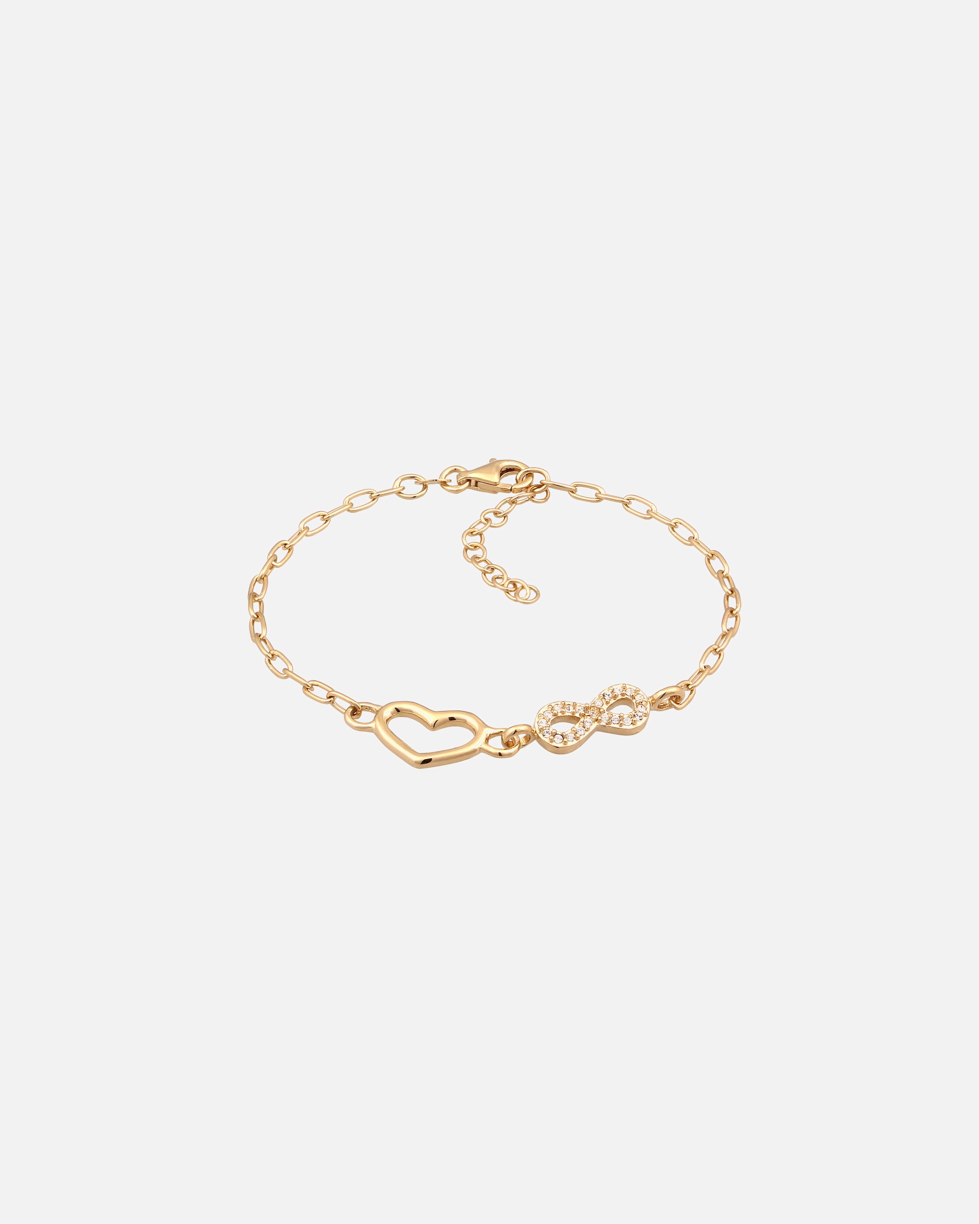 Bracelet pour Femme Bracelet sans pierre Cœur Cristaux de verre Blanc 925 Sterling Silver goldfarben
