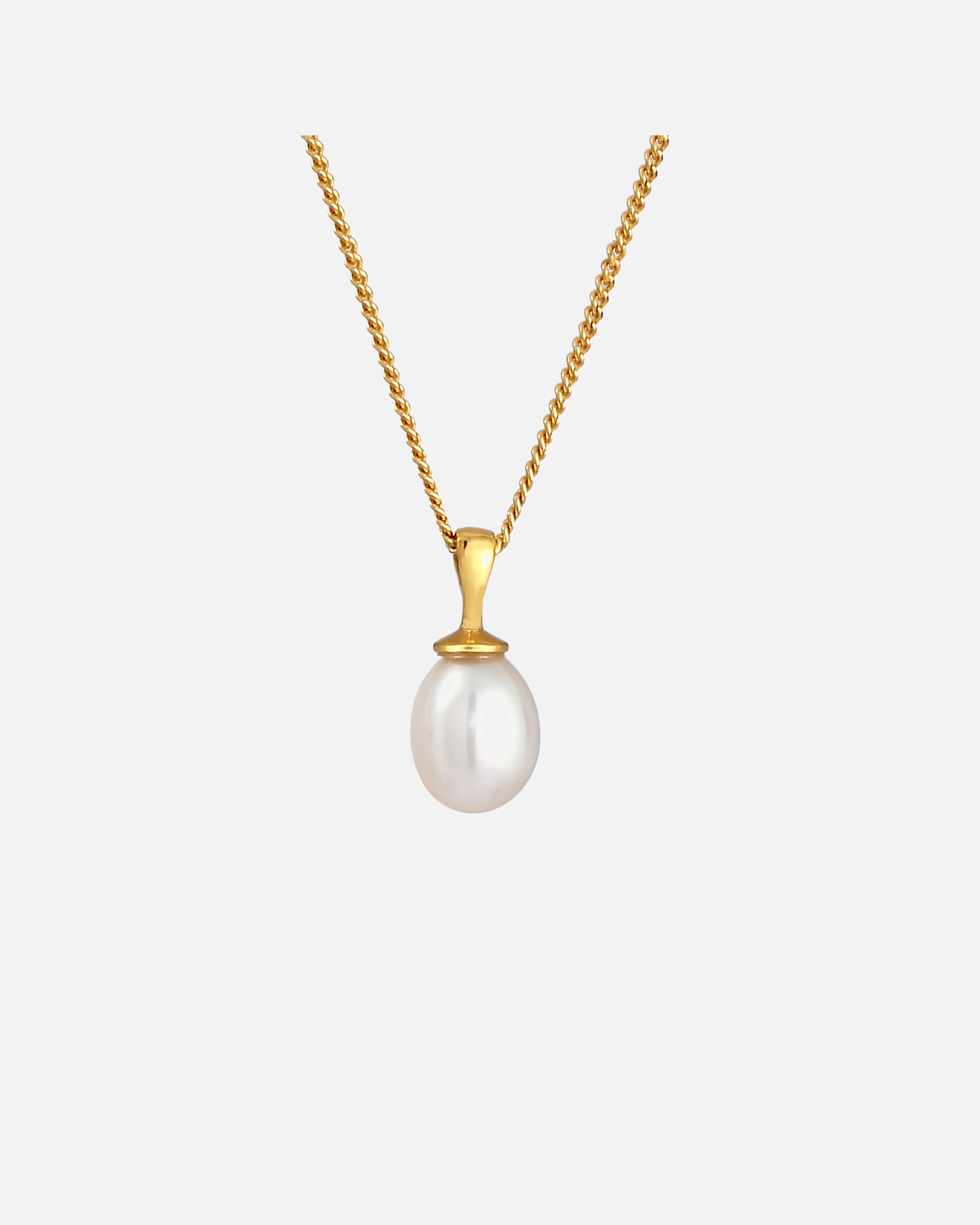 Collier pour Femme Pendentif perle d'eau douce de culture 925 Argent Plaqué Or 55