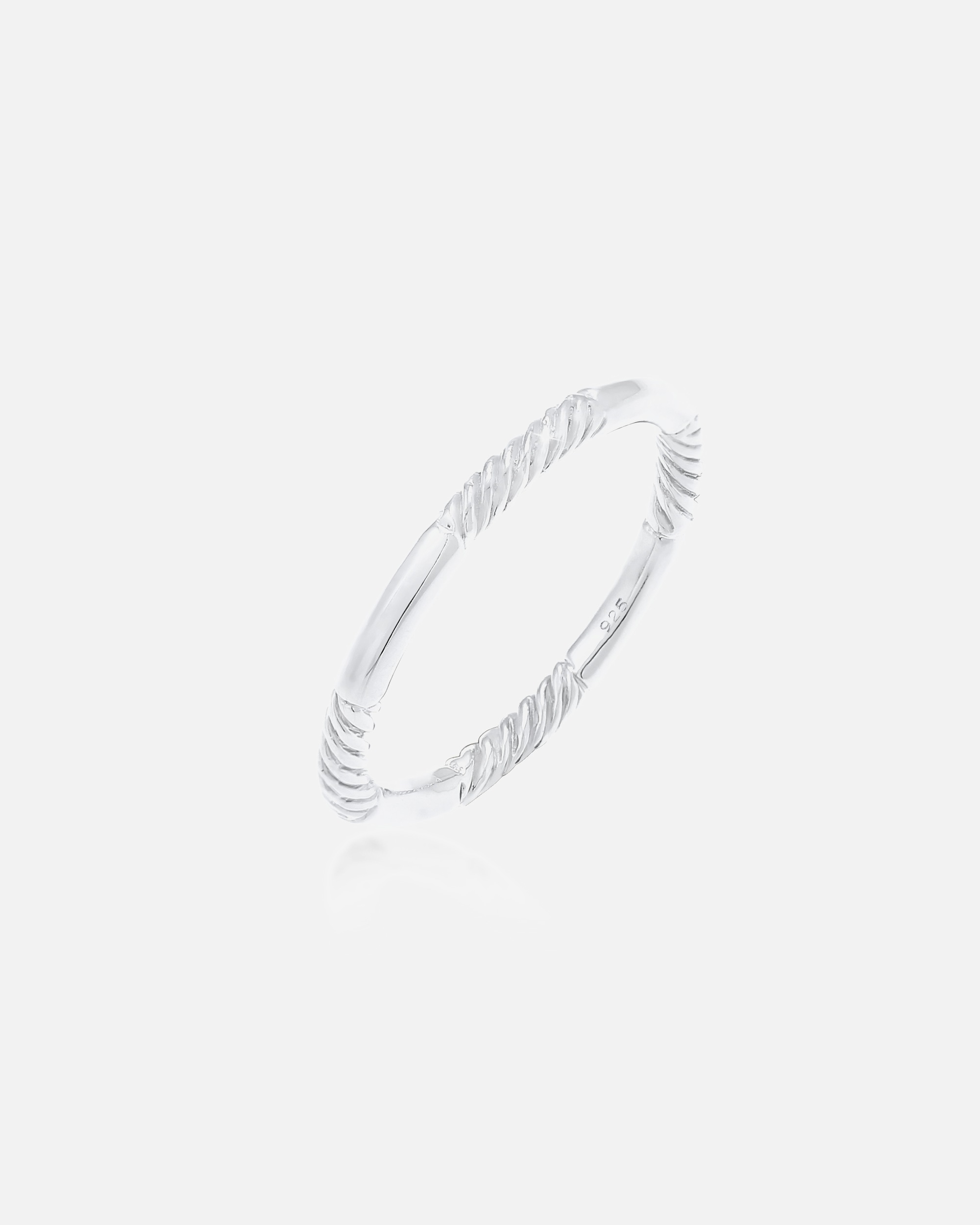 Bague pour Femme Elli Basique Empilement Bague à Ruban Moderne Torsadé 925 Argent 56