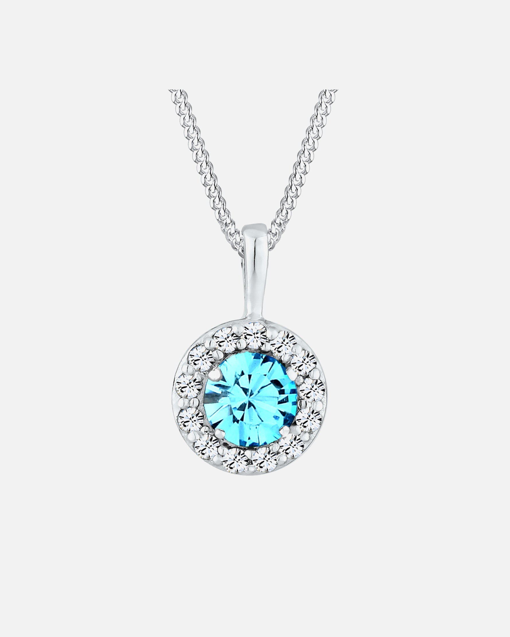 Collier pour Femme Elli Femmes cercle avec cristaux Blanc en argent sterling 925 Bleu clair