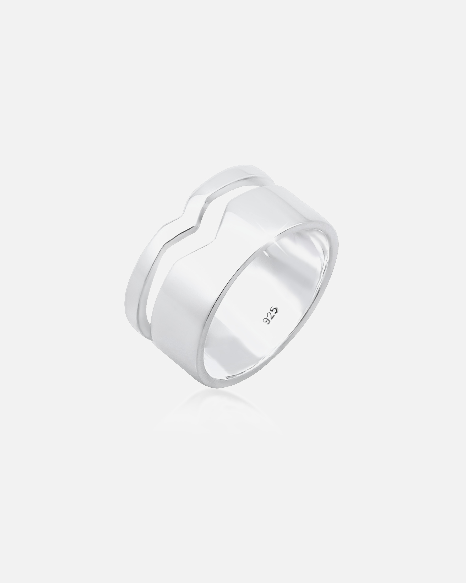 Bague pour Femme Elli Bague à ruban Géo Cut-Out Tendance Basic Argent 925 Figa 52