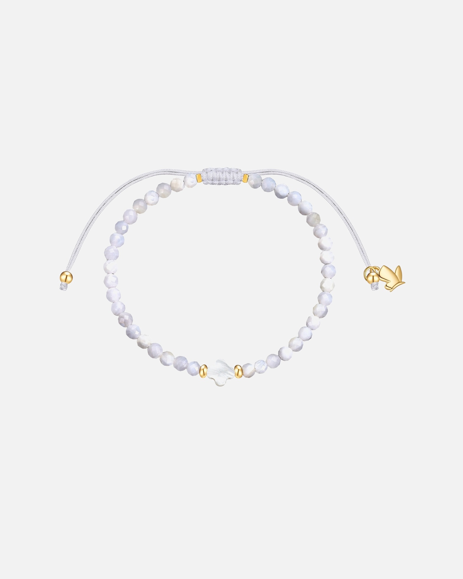 Bracelet pour Femme Glanzstücke München Bracelet en perles Trèfle en acier inoxydable en doré avec perle de coquillage Réglable 15,0 - 22,0 cm