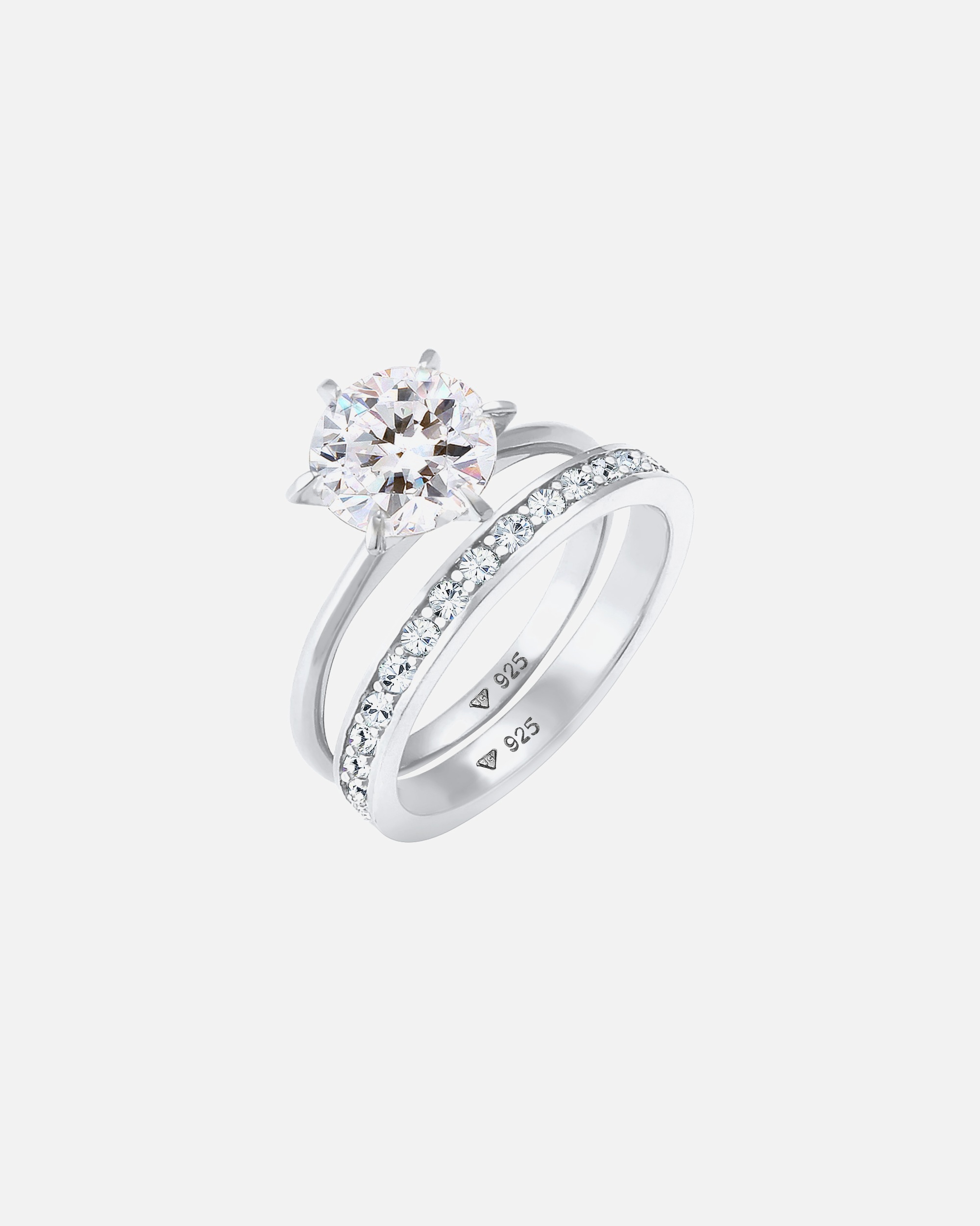 Bague pour Femme Elli Set de Cristaux Eternity Argent 925 52