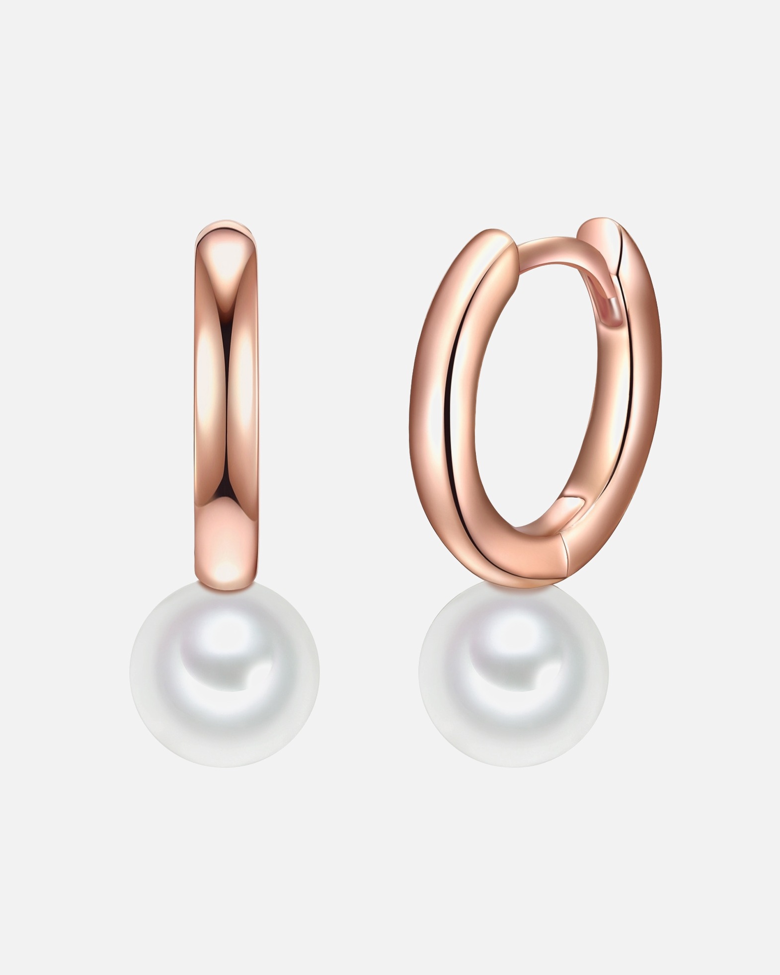 Créoles pour Femme Valero Pearls Boucles d'oreilles or rose