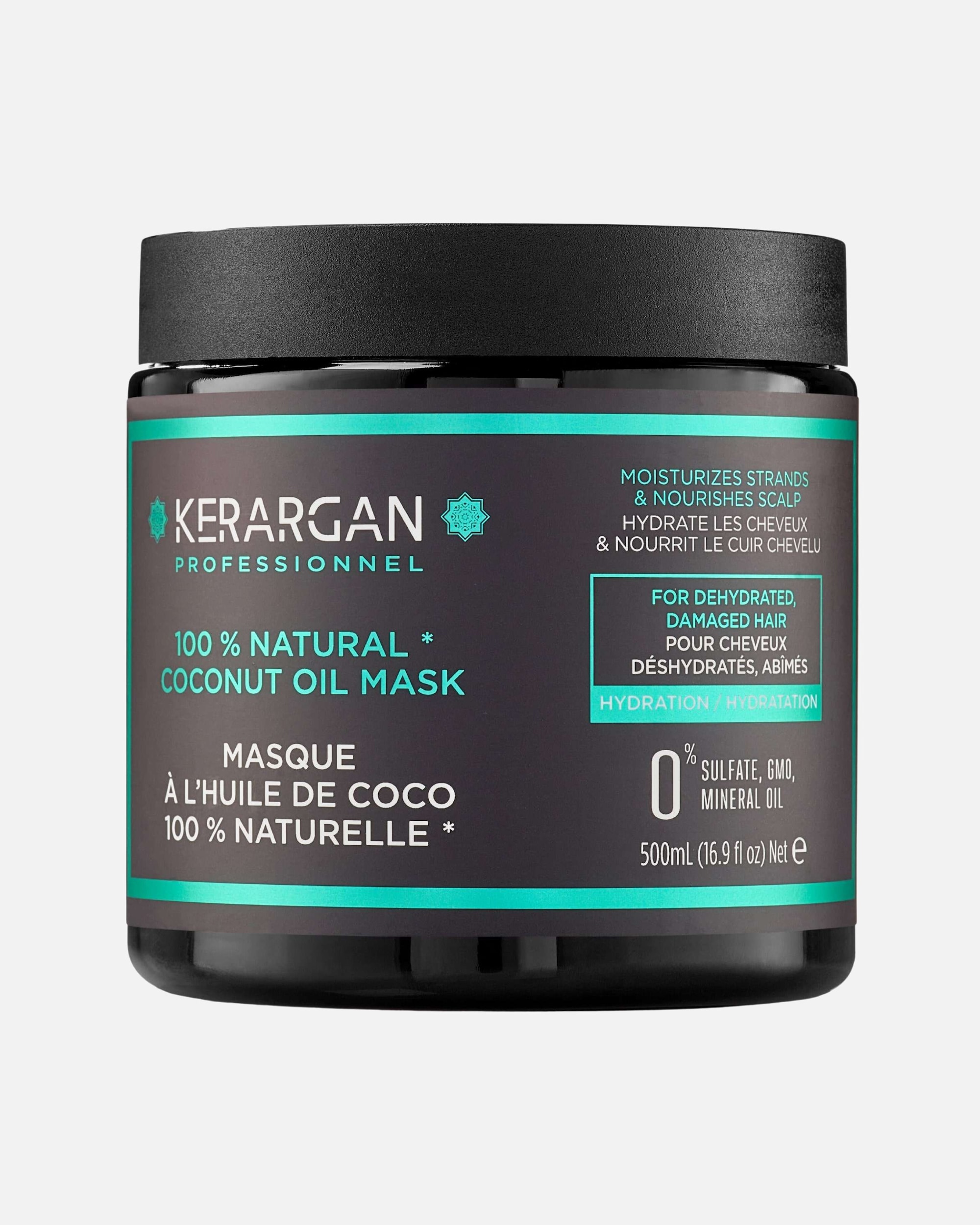 Shampooing pour Unisexe Kerargan Kerargan - Shampoing Ultra Réparateur à la Kératine - 500ml Kerargan - Masque Capillaire Hydratant à l'Huile de Coco - 500ml