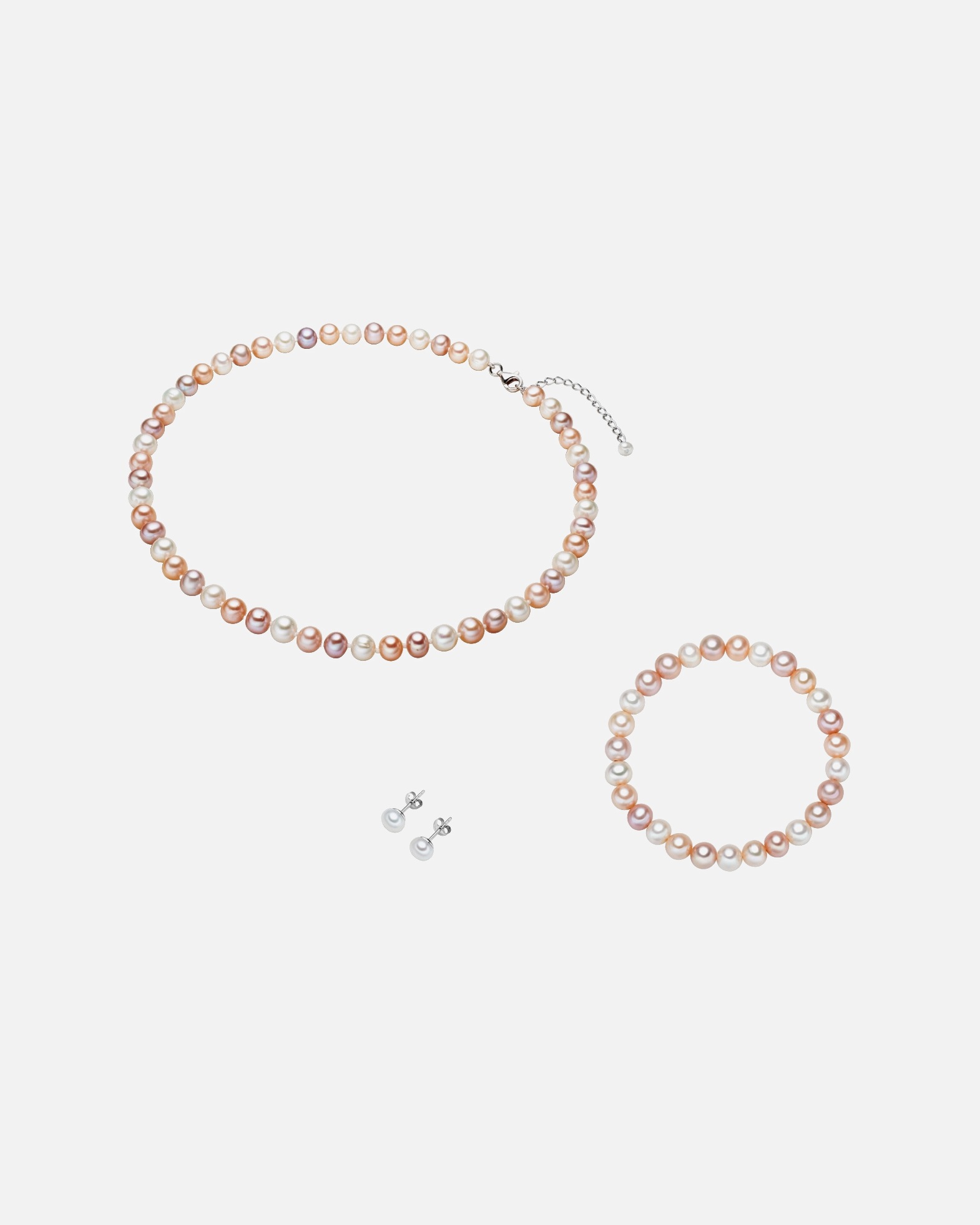 Bijoux pour Femme Set (bracelet + collier + b. d´oreilles) Argent sterling Perle de culture d'eau douce en Argent 6,0 - 6,5 mm