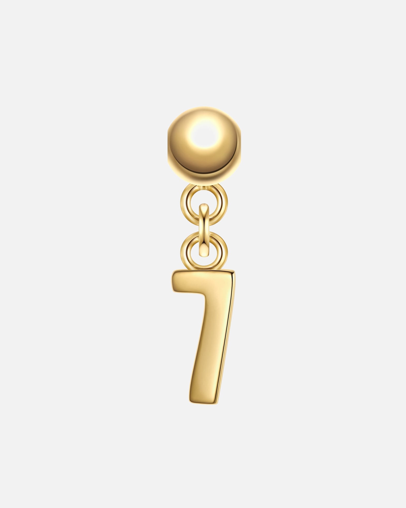 Pendentif pour Femme Glanzstücke München Breloque fantaisie Chiffre 7 en Argent sterling en Or jaune 15,4 mm