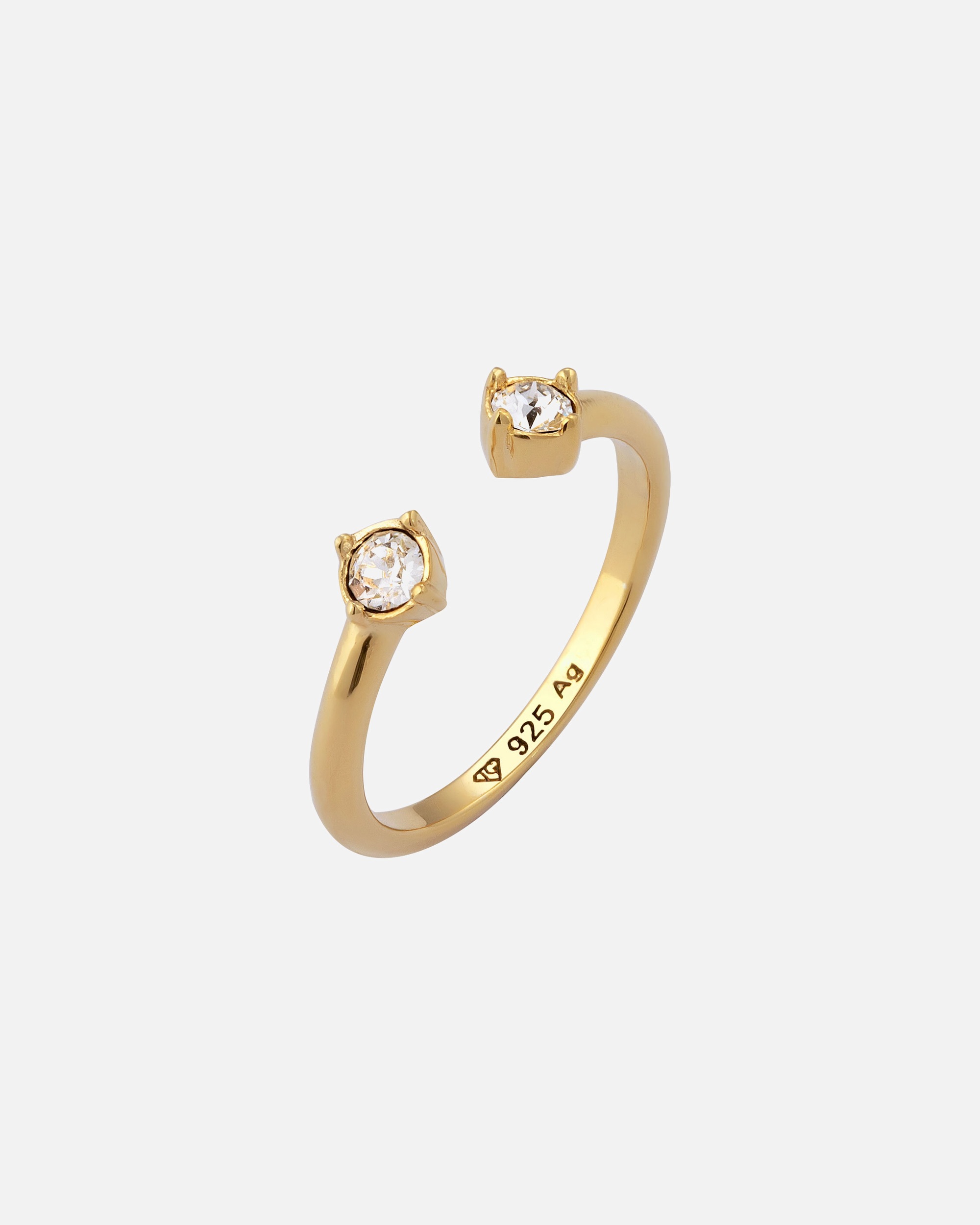 Bague pour Femme Elli Bague avec Pierres Cristaux de Verre Blanc 925 Argent Doré 52