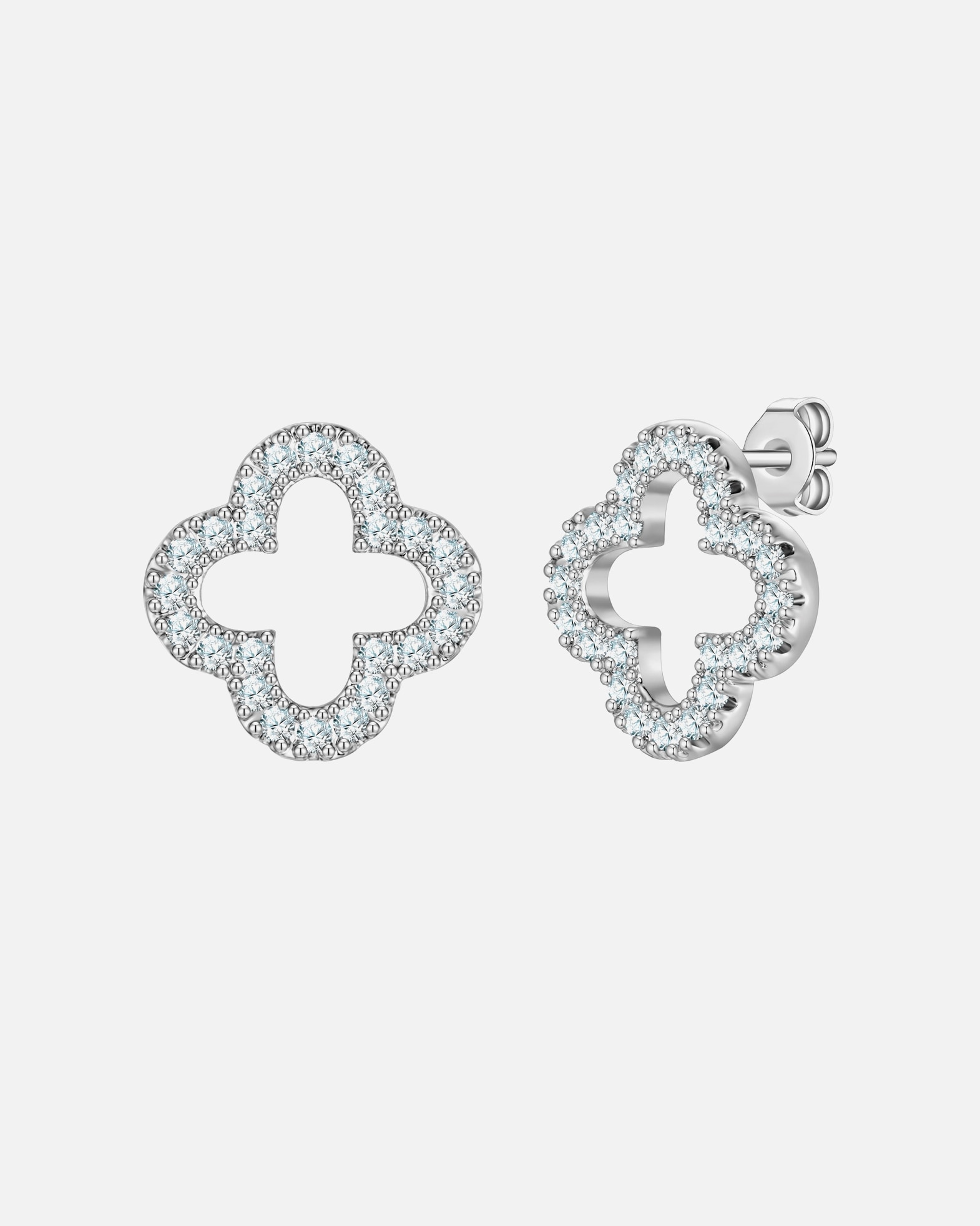 Boucles d'oreilles pour Femme Yokoamii Boucles d'oreilles en laiton argenté avec zirconium 10,6 mm