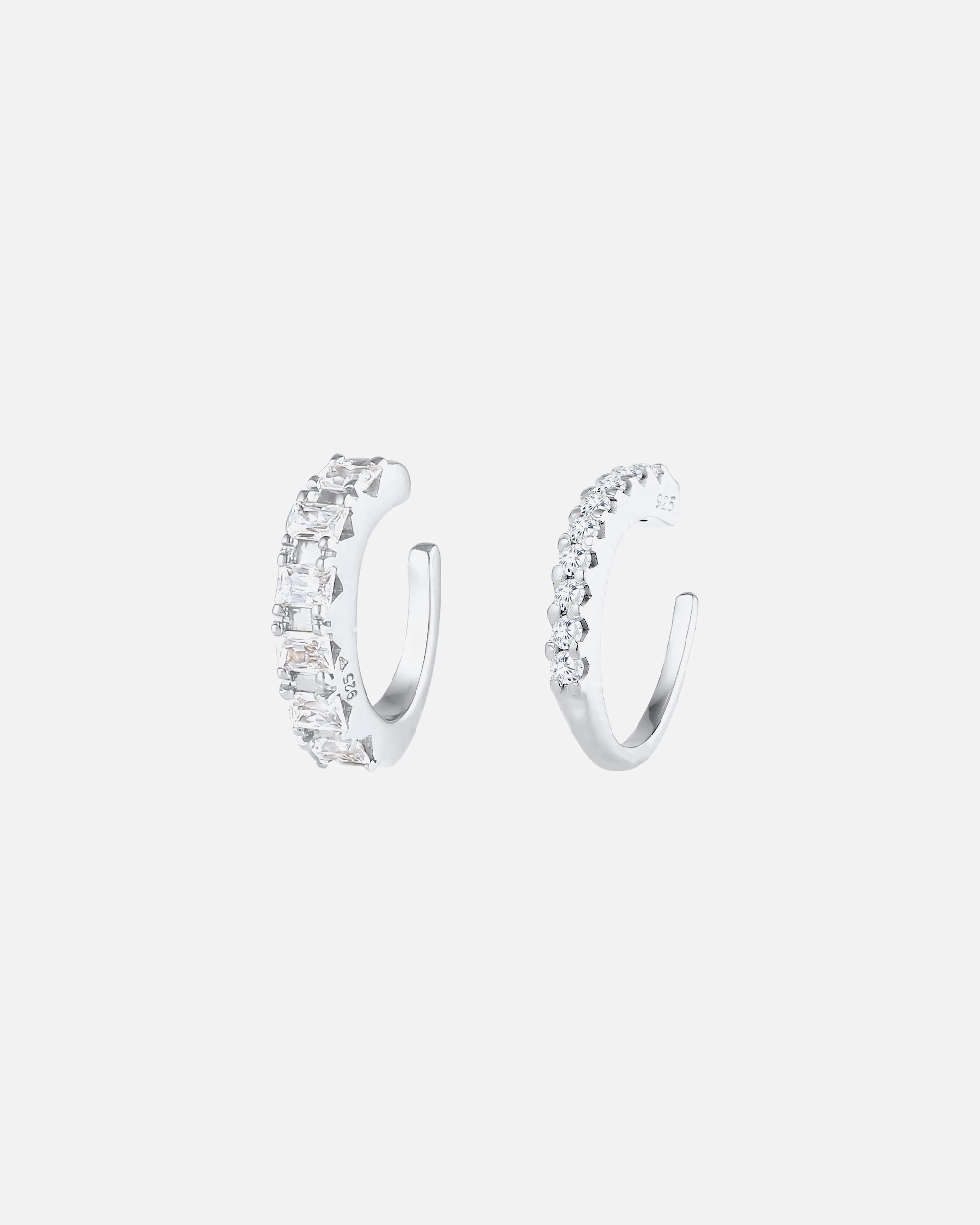 Boucles d'oreilles pour Femme Elli PREMIUM Earcuff simple Zirconium Set de 2 pièces 925 Argent silberfarben