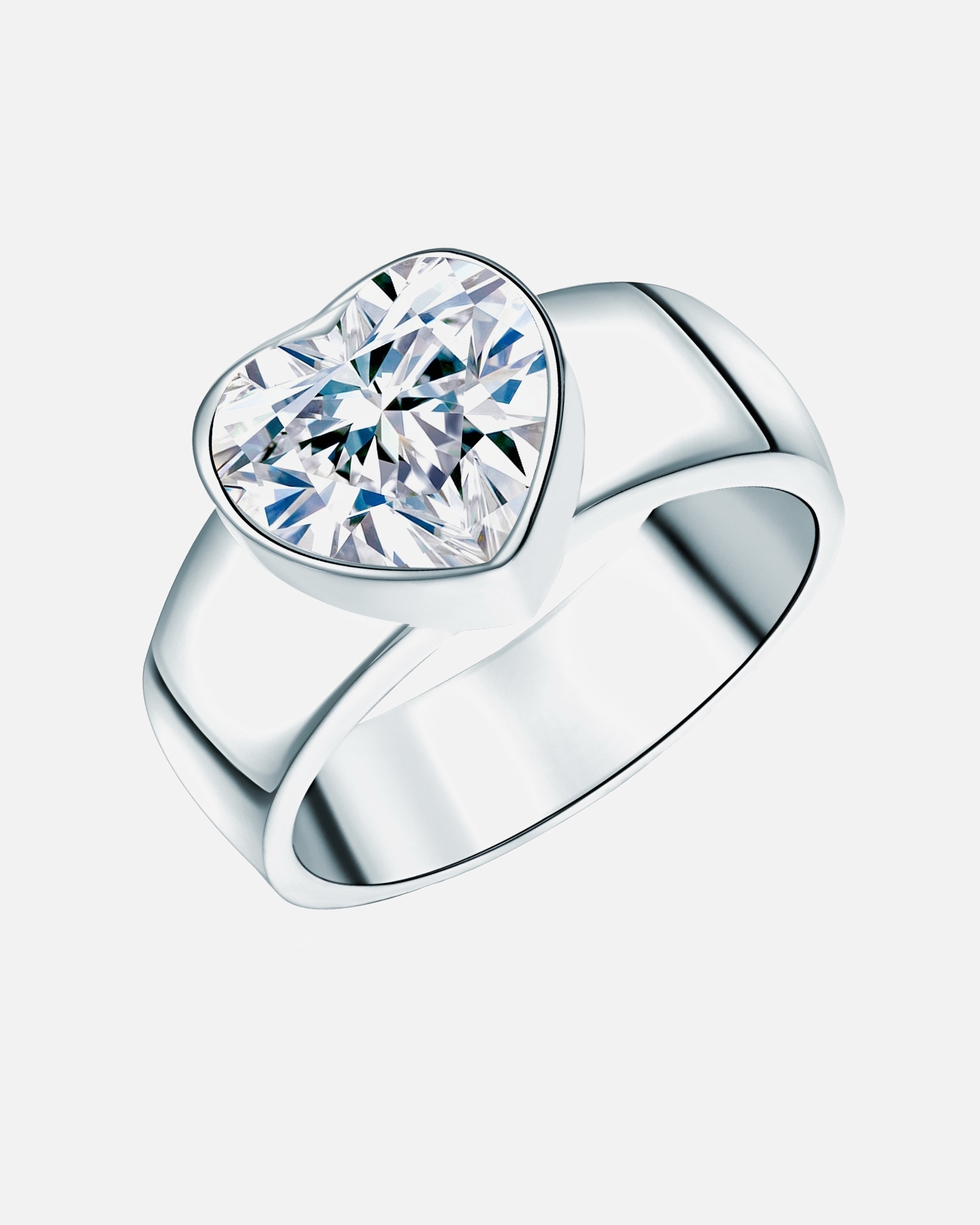 Bague pour Femme Rafaela Donata Bague en argent Coeur Argent sterling Oxyde de zirconium (CZ) en Argent 54