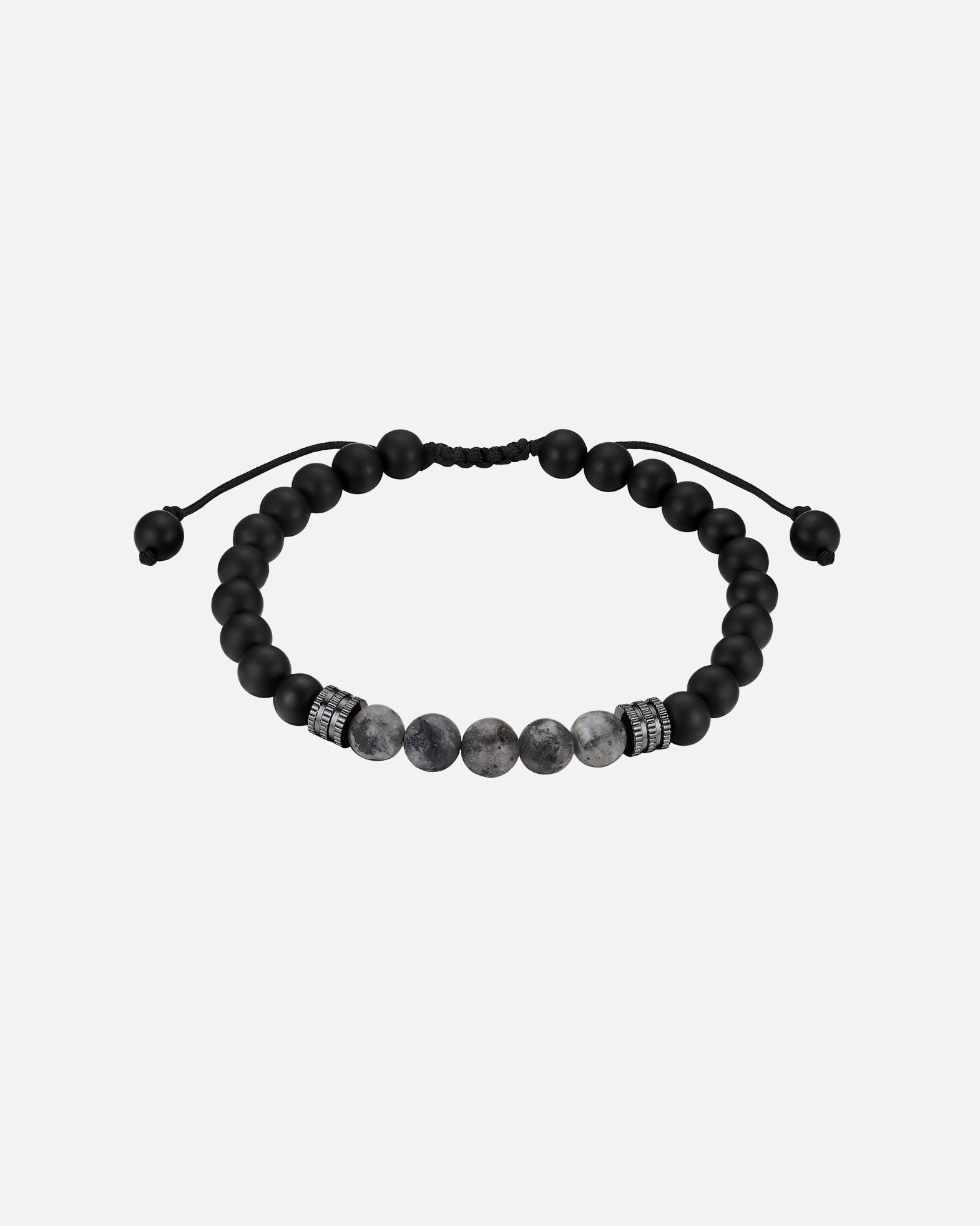 Bracelet pour Homme True Rebels Bracelet en acier inoxydable en argent avec agate Réglable 19,0 - 23,0 cm