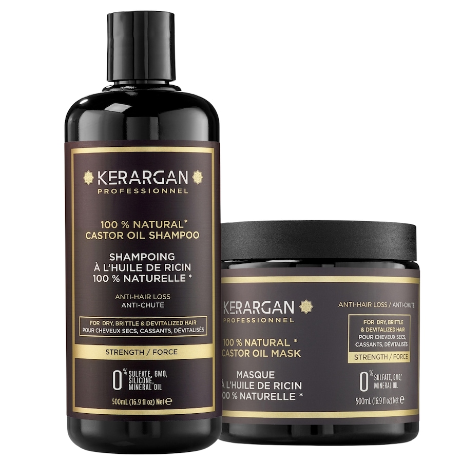 Kerargan - Kerargan - Duo Anti-Chute Shampoing & Masque Huile de Ricin - 2x500ml 1000 ml unisex