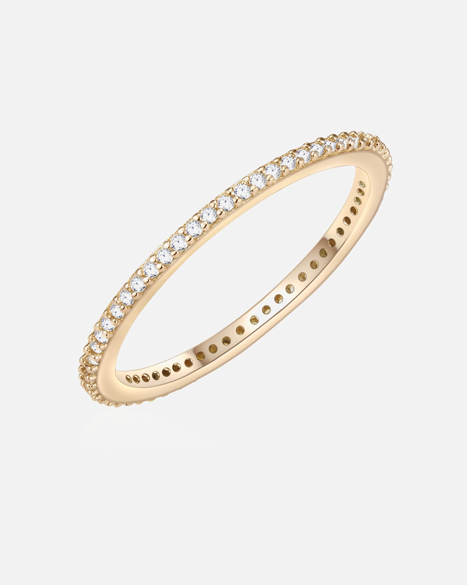 Bague pour Femme Glanzstücke München Bague en argent Argent sterling Oxyde de zirconium (CZ) en Or jaune 50