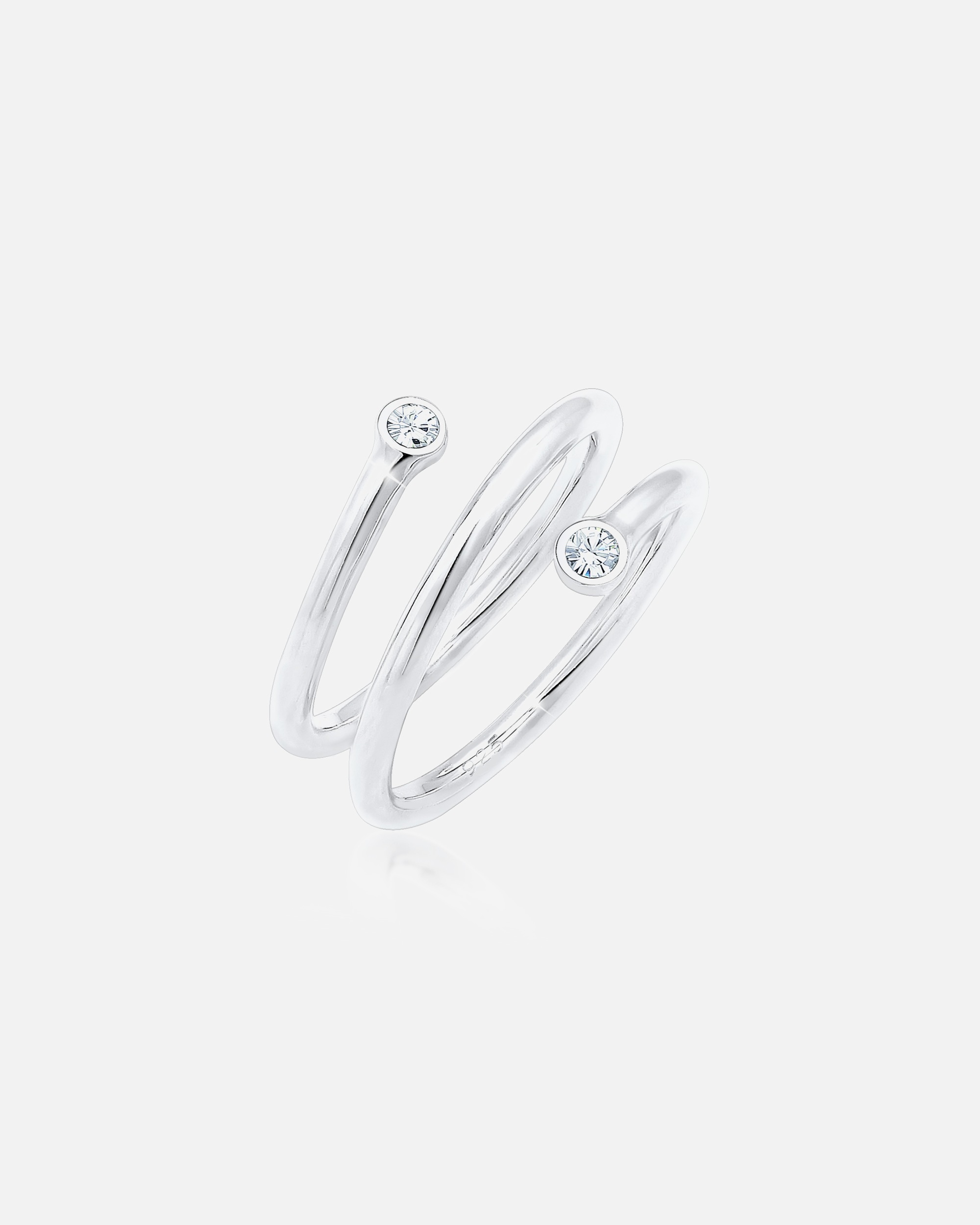 Bague pour Femme Elli anneau enroulé géo Cristaux 925 Argent Sterling 58