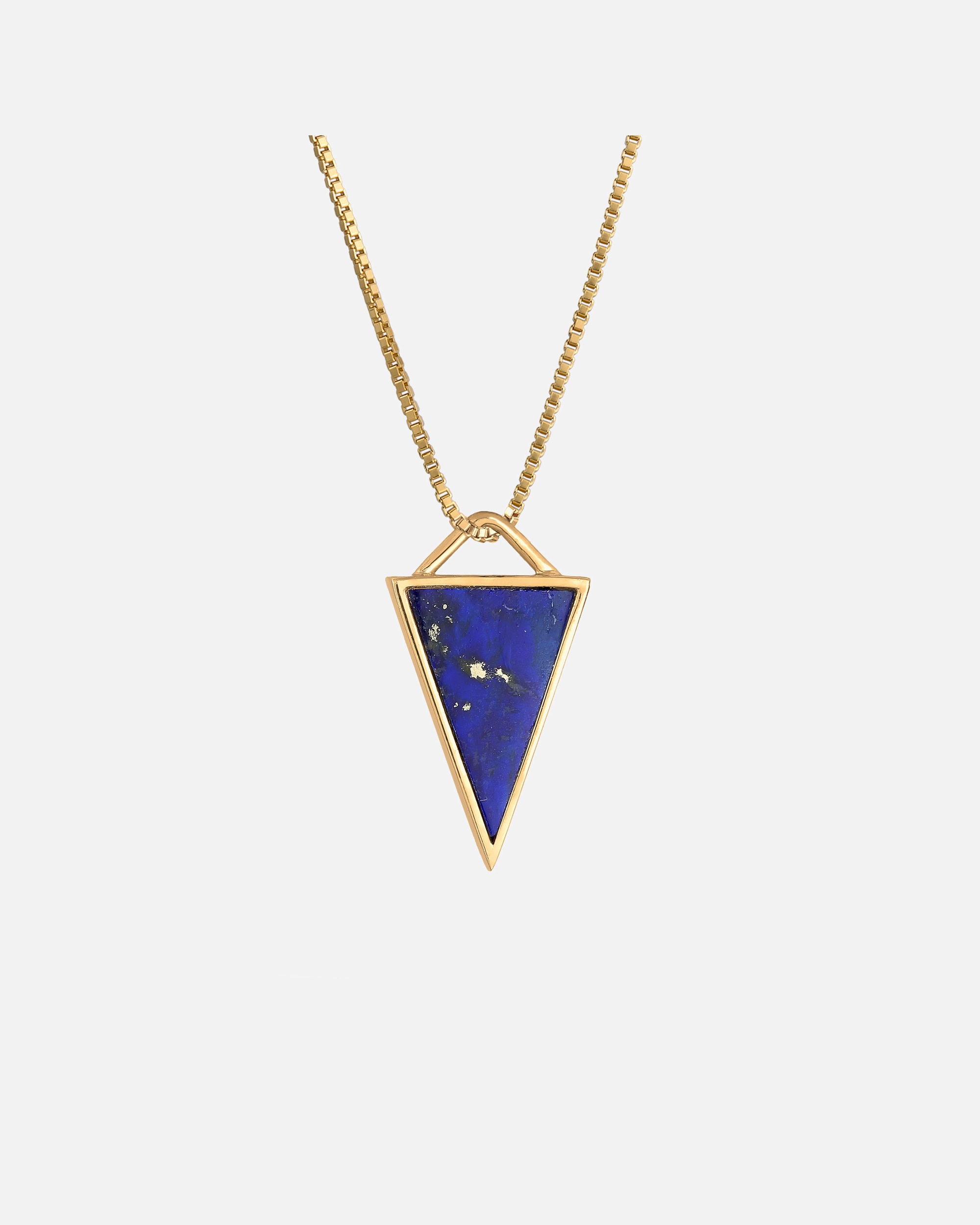 Collier pour Femme Elli PREMIUM Femmes Pendentif triangle élégant avec Lapis Lazuli en argent sterling 925 plaqué or 45