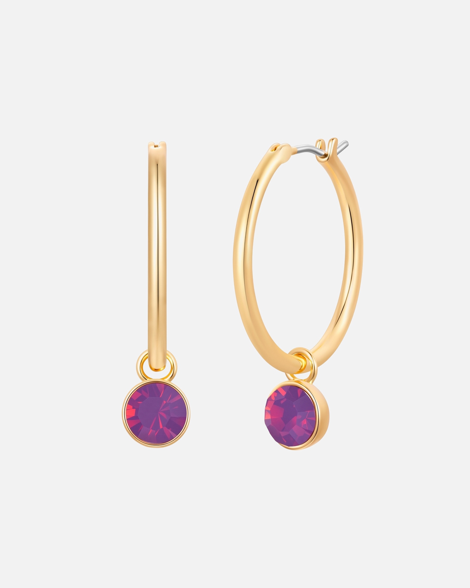 Créoles pour Femme Lulu & Jane Créoles en laiton en Or avec Cristal 31,5 mm