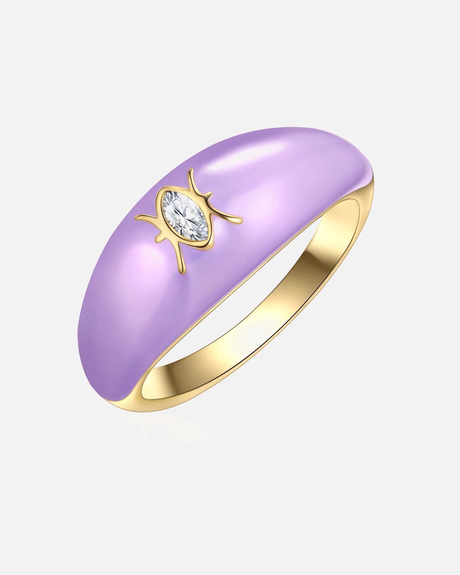 Bague pour Femme Glanzstücke München Bague Zodiaque Poissons en Argent sterling en Or jaune 56