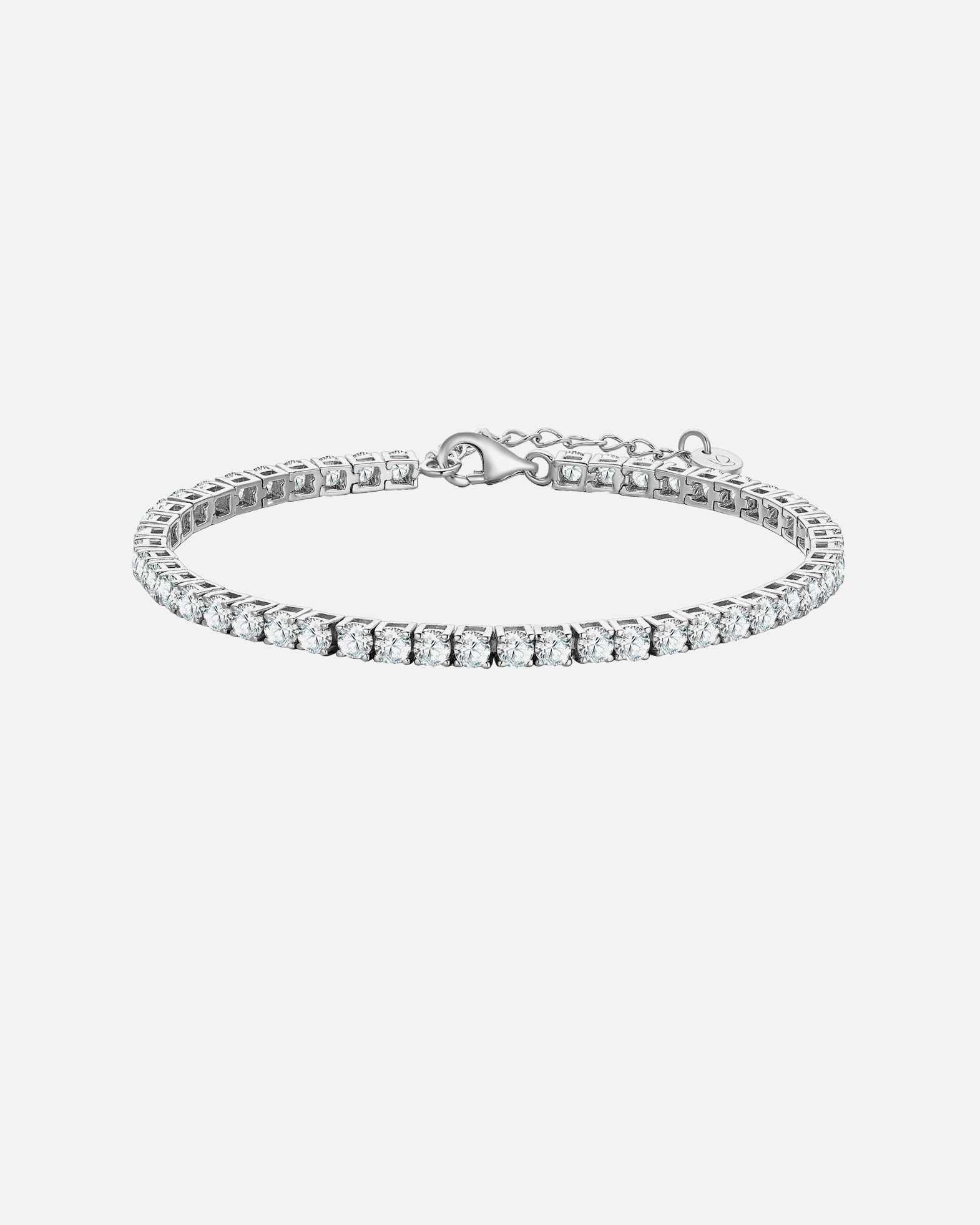 Bracelet pour Femme Glanzstücke München Bracelet en Laiton Argenté avec Zirconium Longueur de base 17,0 + rallonge 3,0 cm