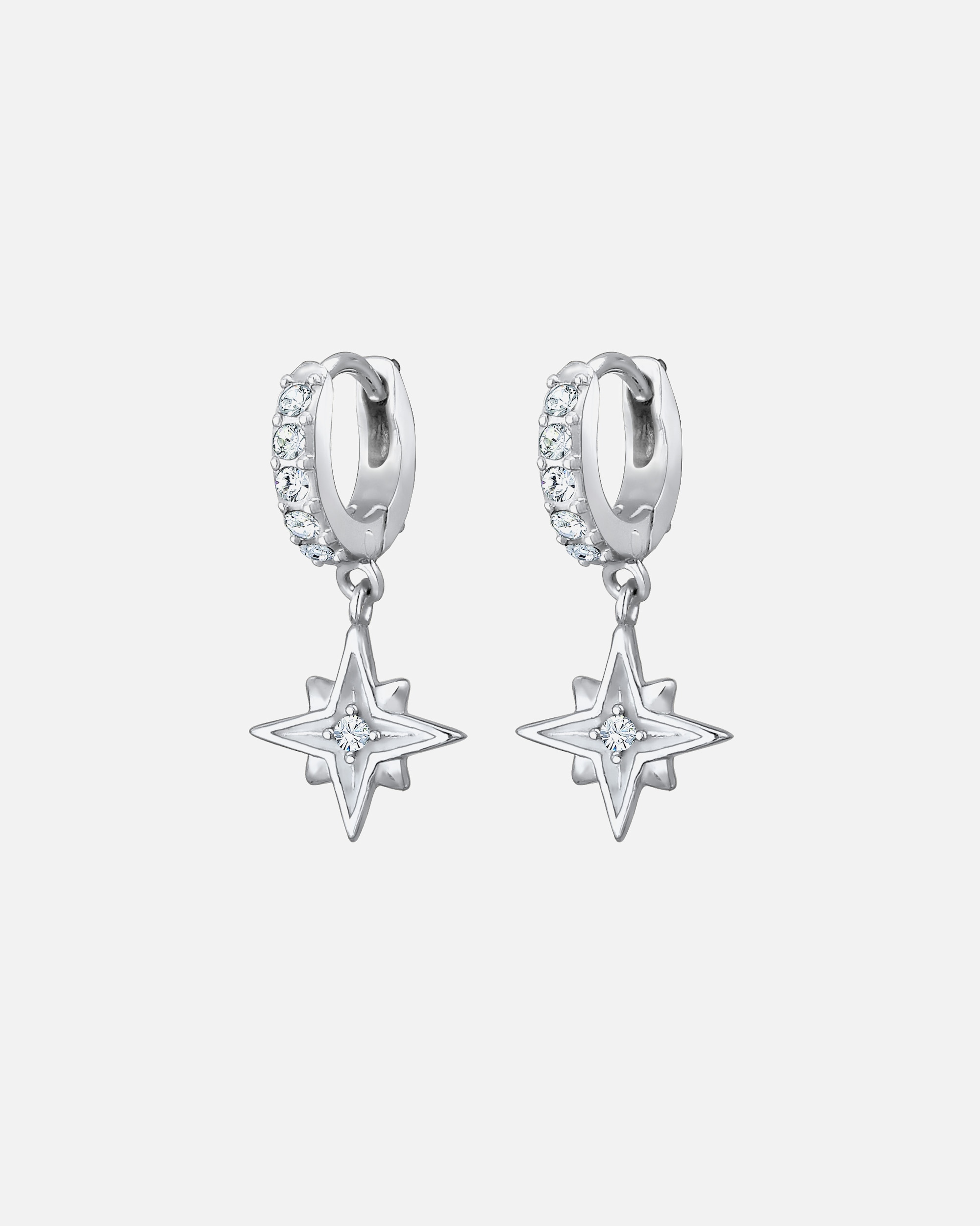 Boucles d'oreilles pour Femme Elli Astro Star créoles avec cristaux en argent sterling 925 silberfarben