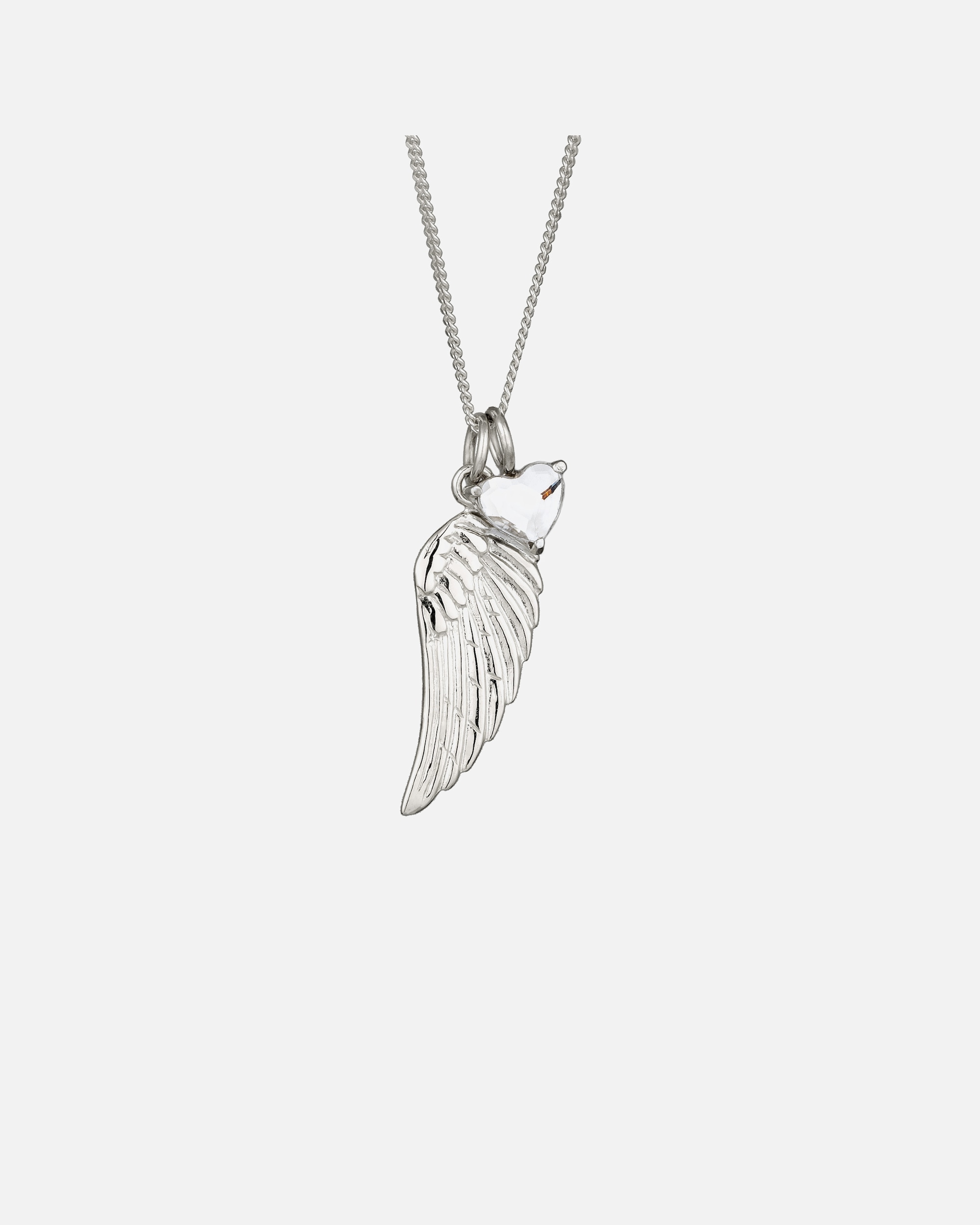 Collier pour Femme Collier avec pendentif Plume Cristaux de verre Blanc 925 Sterling Silver 45