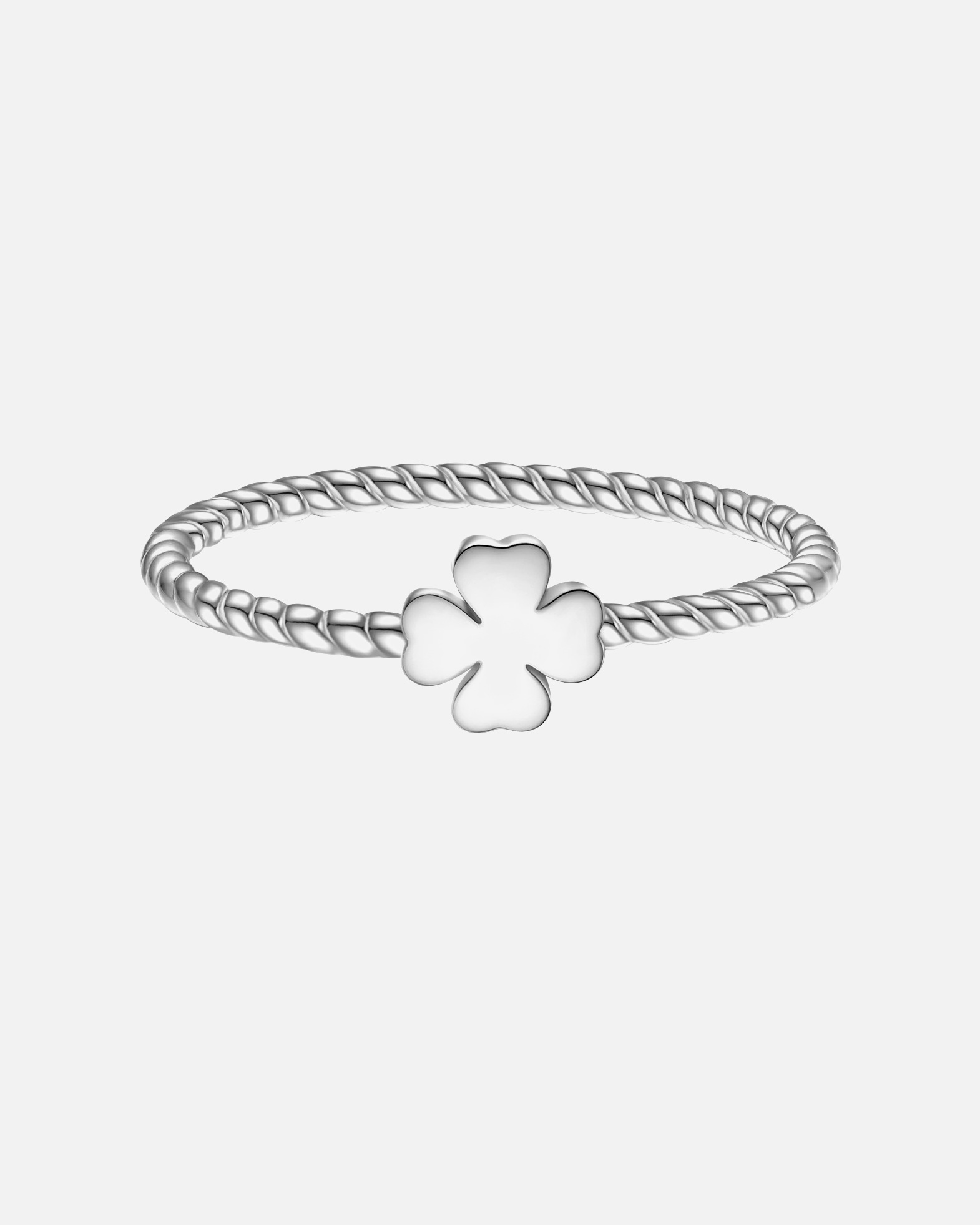 Bague pour Femme Bague Feuille de trèfle en Argent sterling en Argent 56