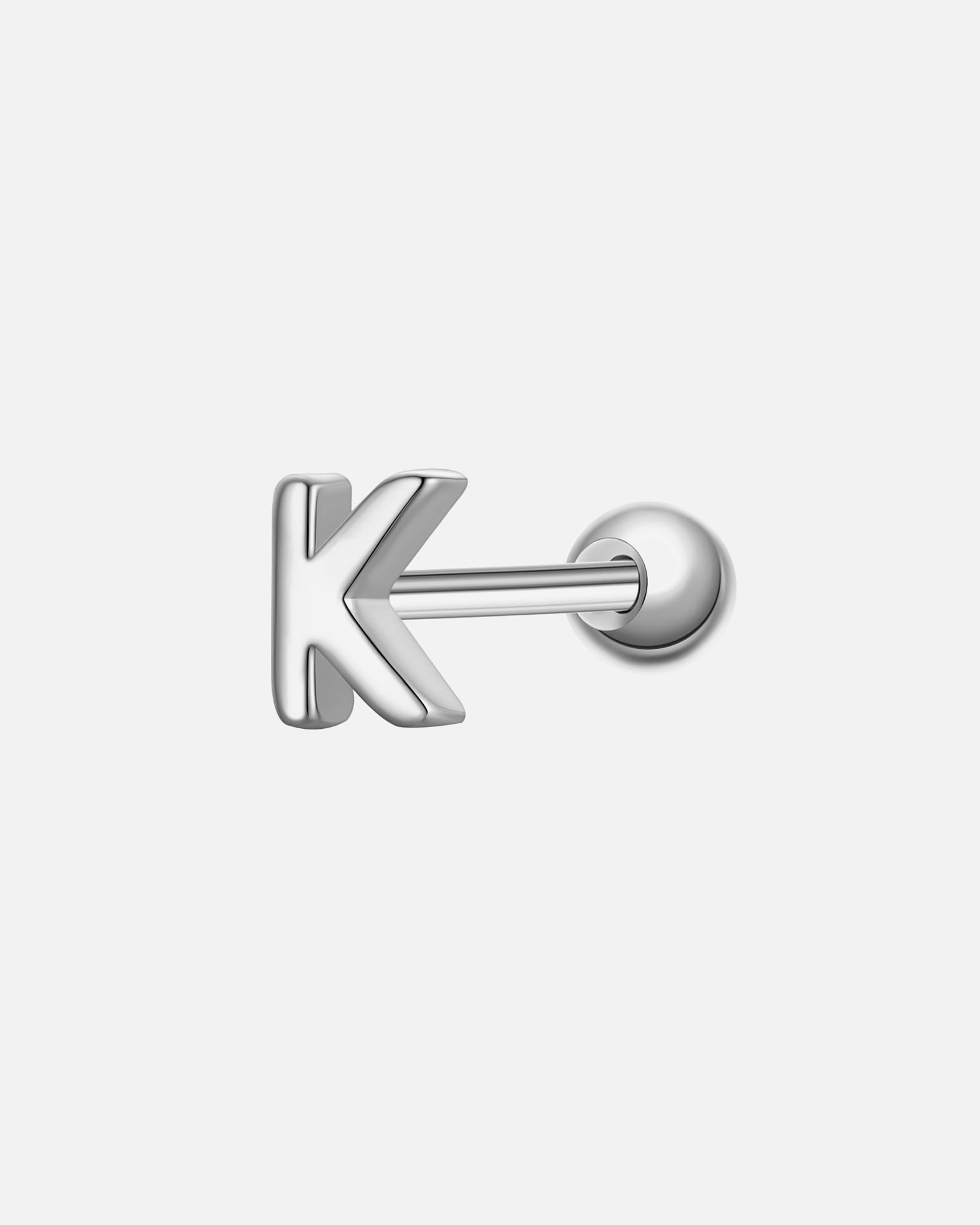 Boucles d'oreilles pour Femme Glanzstücke München Piercing Lettre K en argent sterling en argent 3,9 mm