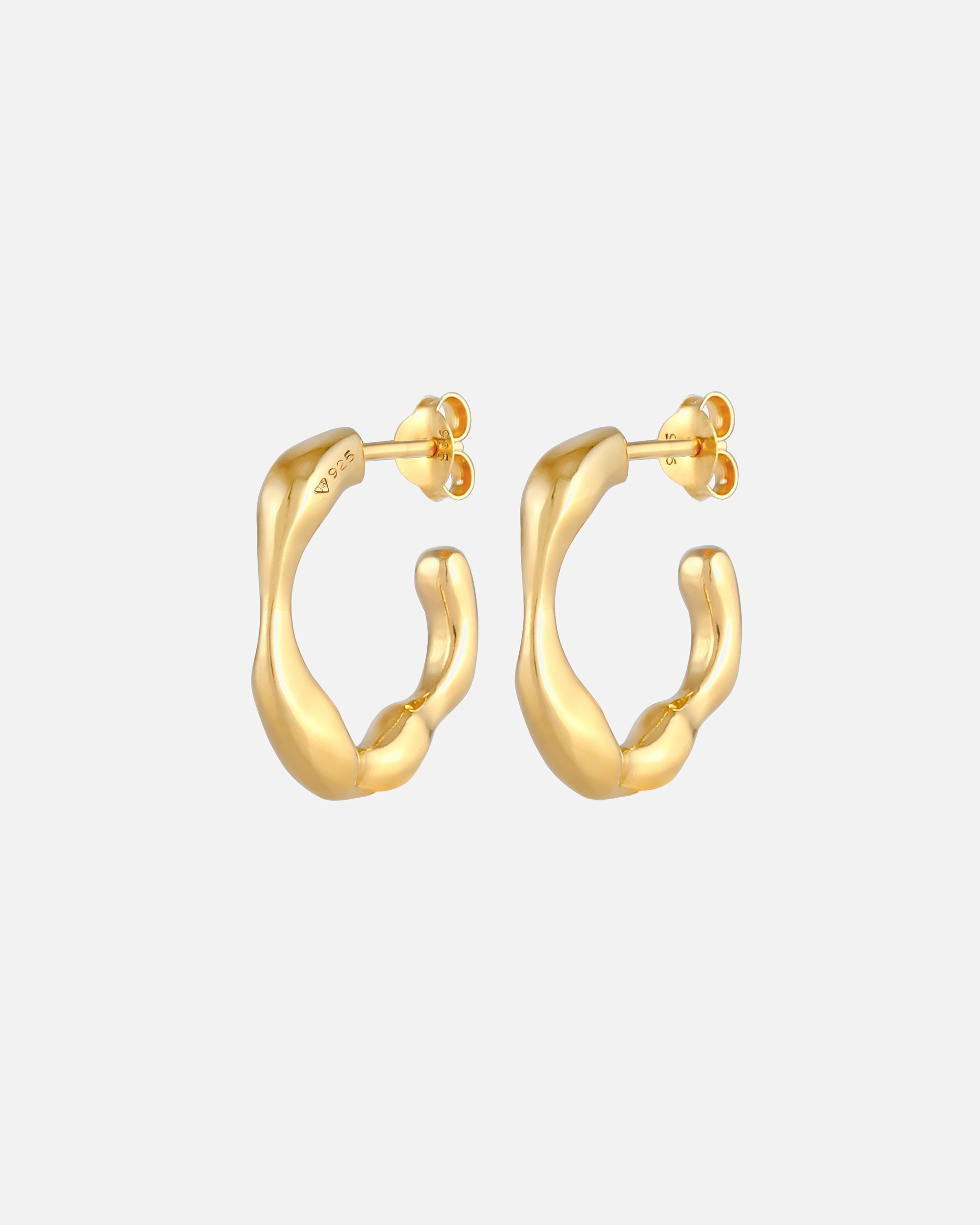 Boucles d'oreilles pour Femme Elli PREMIUM Elli PREMIUM Boucles d'oreilles Femmes Créoles Texture Déclaration Élégante en argent sterling 925 goldfarben