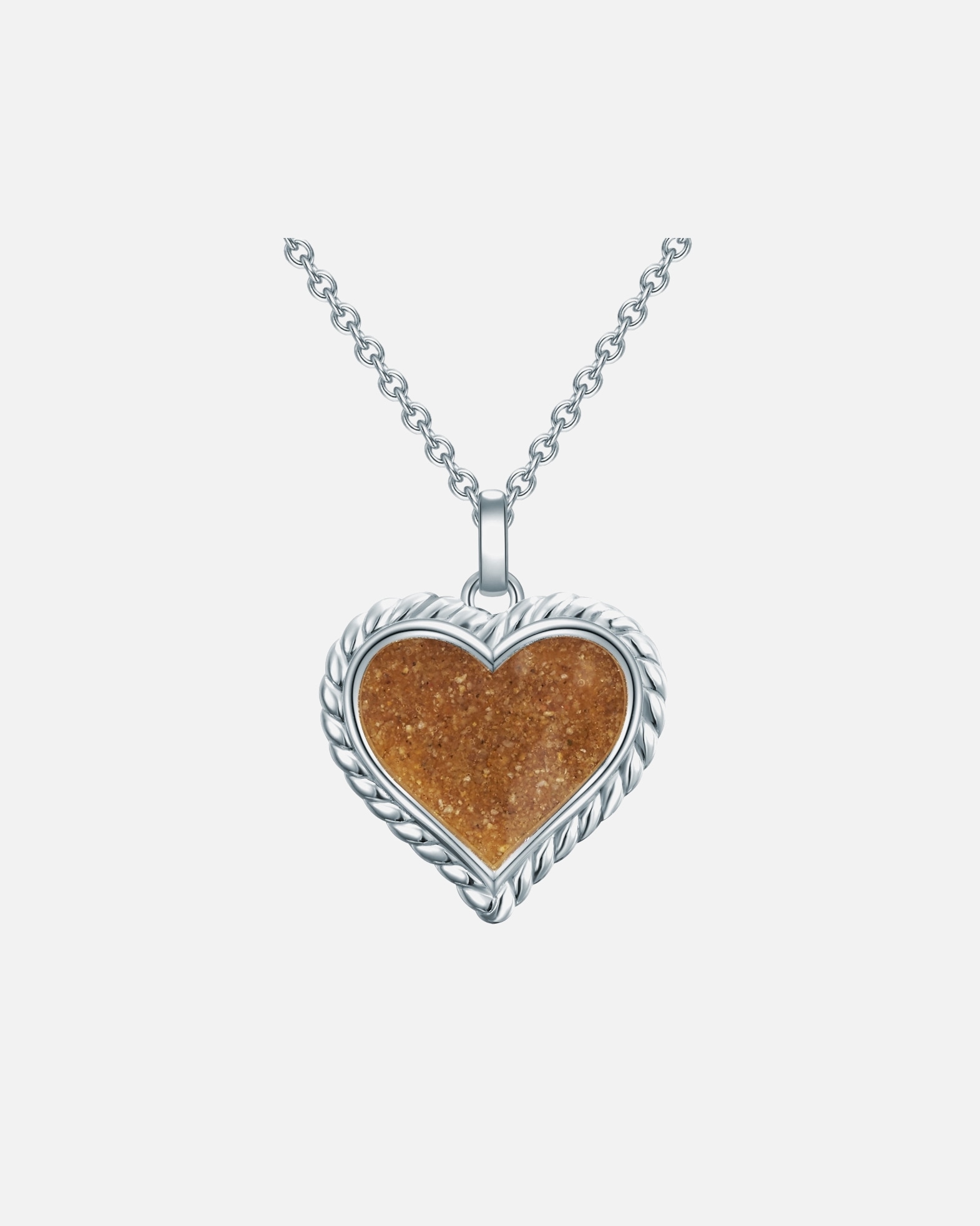 Collier pour Femme Strandglück Collier en argent Coeur Argent sterling Sable en Argent Chaîne de base 45,0 cm + 5,0 cm extensio