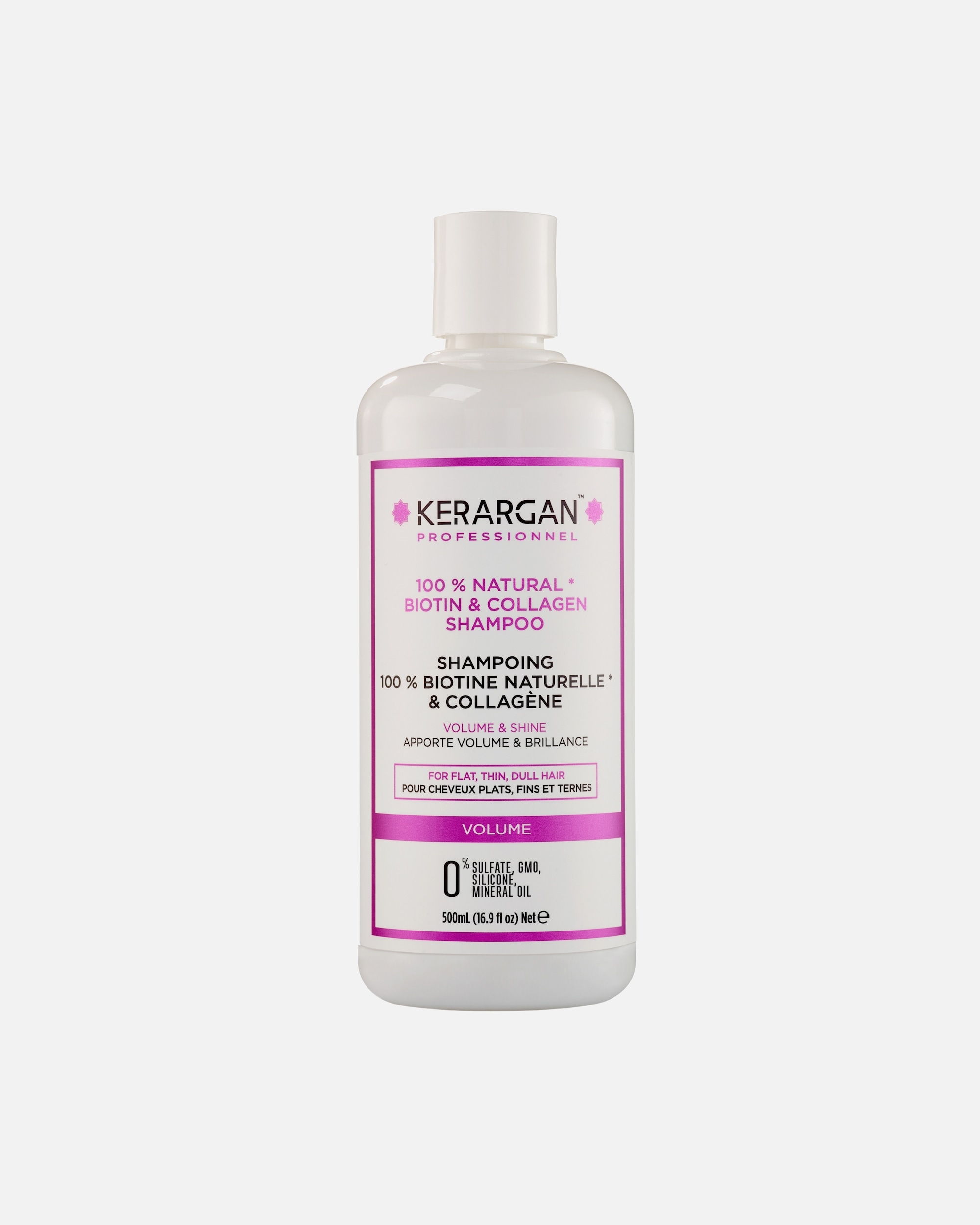 Shampooing pour Unisexe Kerargan Kerargan - Shampoing Volumisant à la Biotine & Collagène - 500ml Kerargan - Shampoing Volumisant à la Biotine & Collagène - 500ml