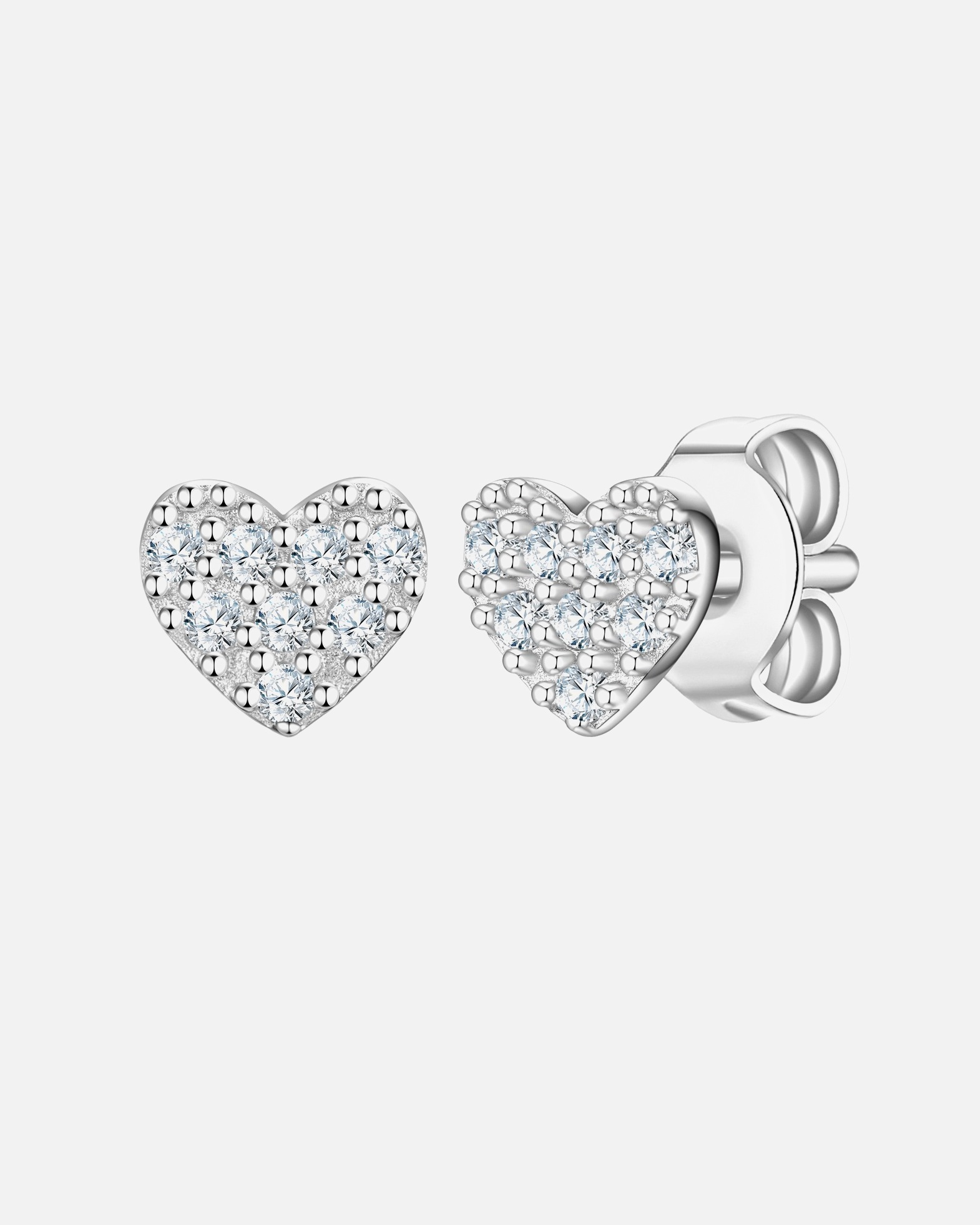 Boucles d'oreilles pour Femme Boucles d´oreilles Coeur en Argent sterling en Argent 4,8 mm