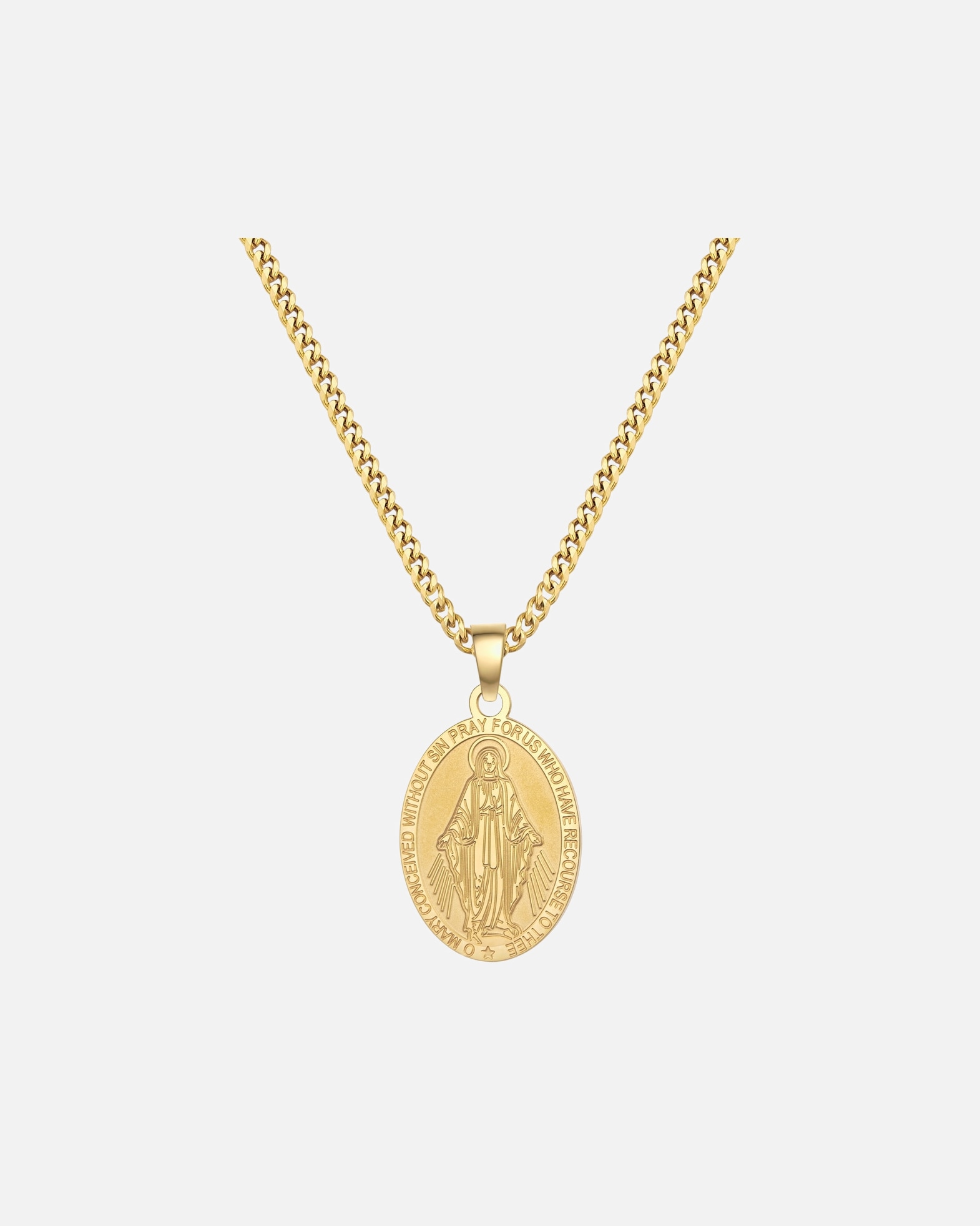 Collier pour Homme True Rebels Collier Médaille Miraculeuse en Acier Inoxydable en or jaune Chaîne de base 55,0 cm + rallonge 3,0 cm