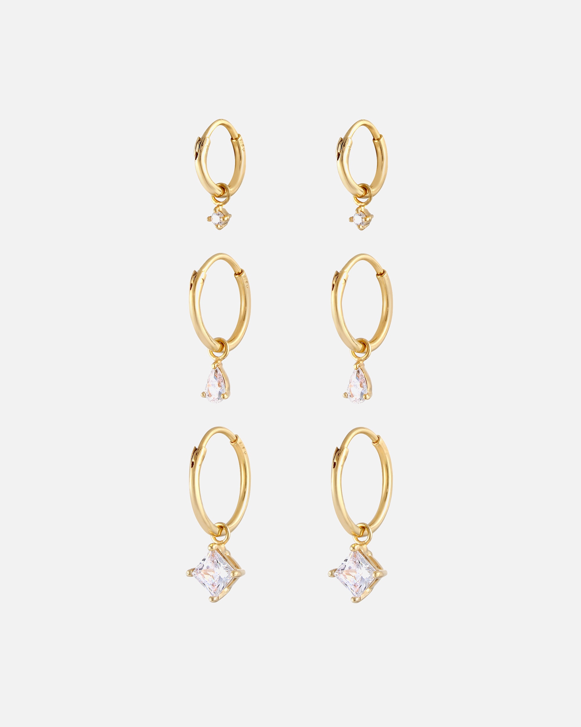 Boucles d'oreilles pour Femme Elli Pendentif élégant pour dames avec cristaux de zircone en 925/1000 argent massif goldfarben
