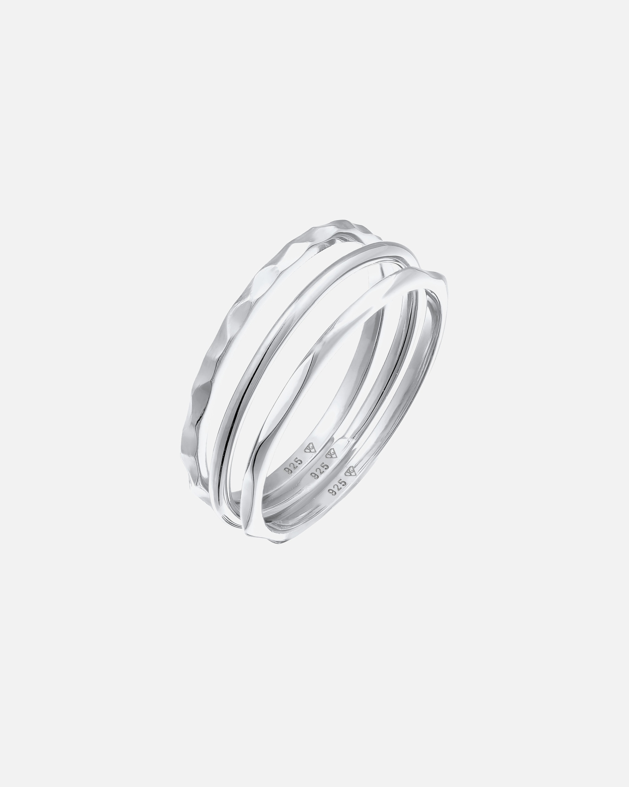 Bague pour Femme Elli Femmes Basique Empilement Set de 3 en Argent Sterling 925 58