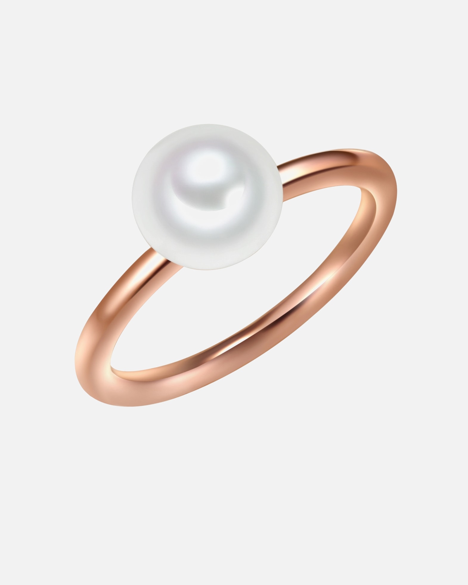 Bague pour Femme Valero Pearls Bague en argent Argent sterling Perle de culture d'eau douce en Or rose 58