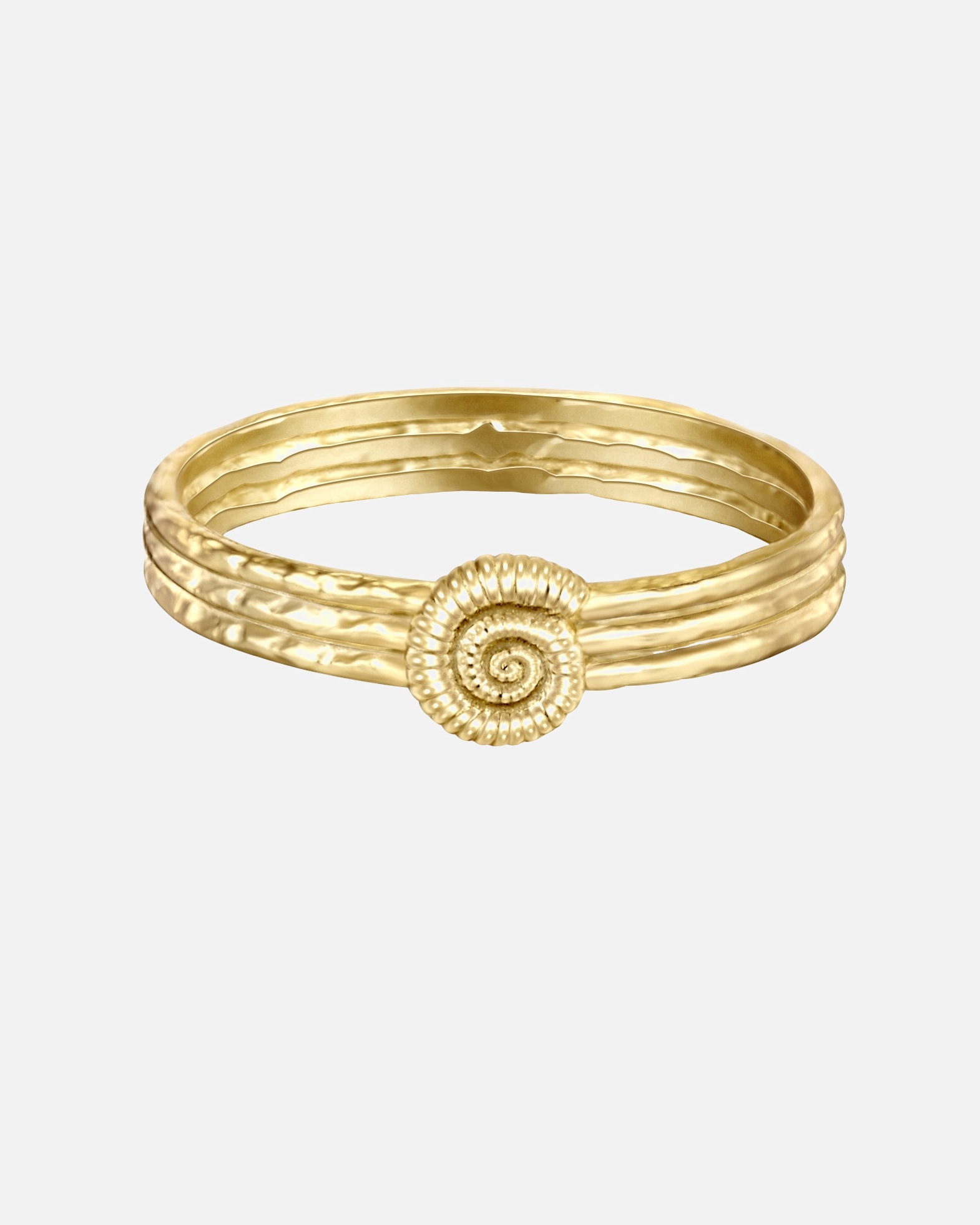 Bague pour Femme Glanzstücke München Bague en argent Coquillage Argent sterling en Or jaune 56
