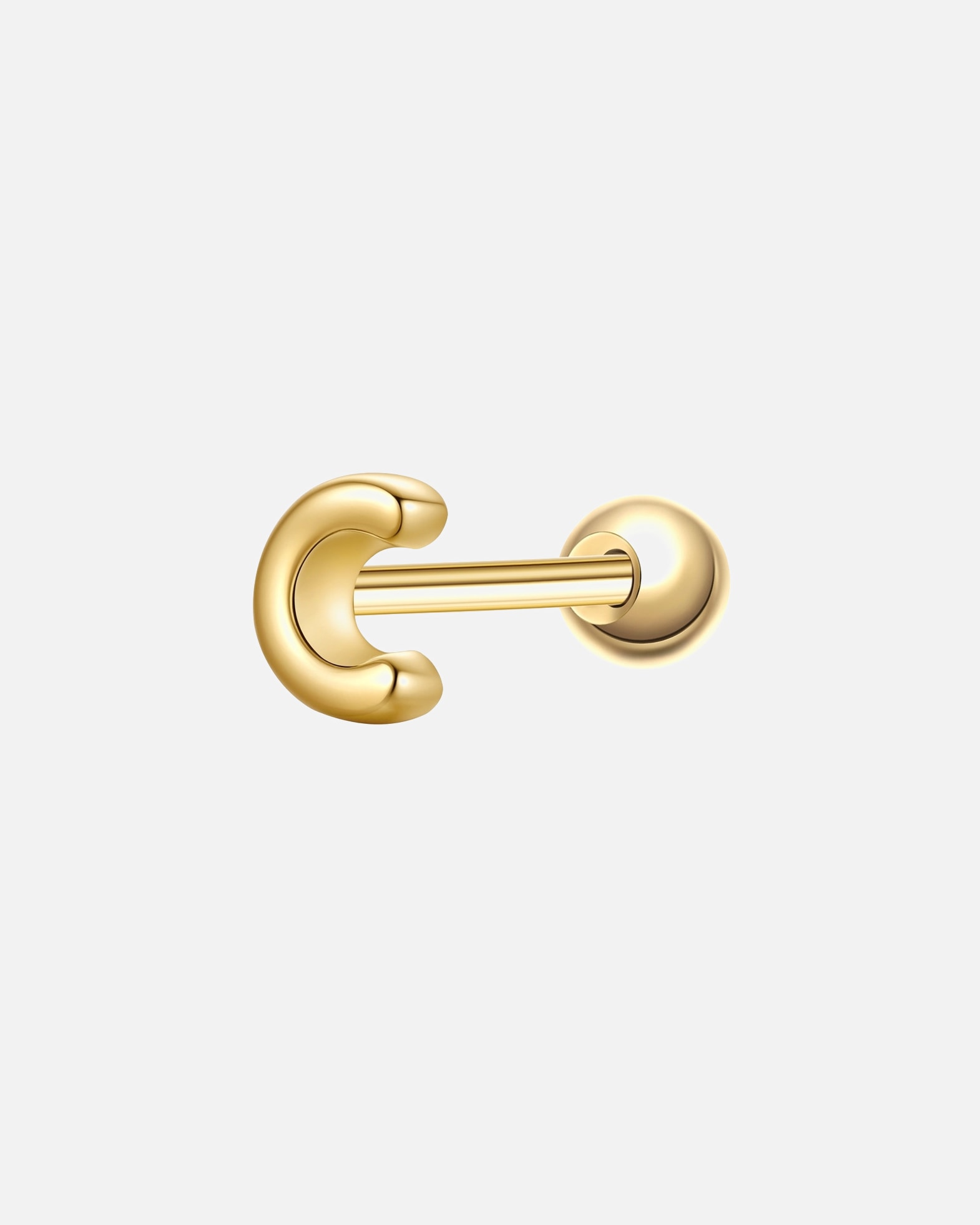 Boucles d'oreilles pour Femme Glanzstücke München Piercing Lettre C en argent sterling en or jaune 4,3 mm