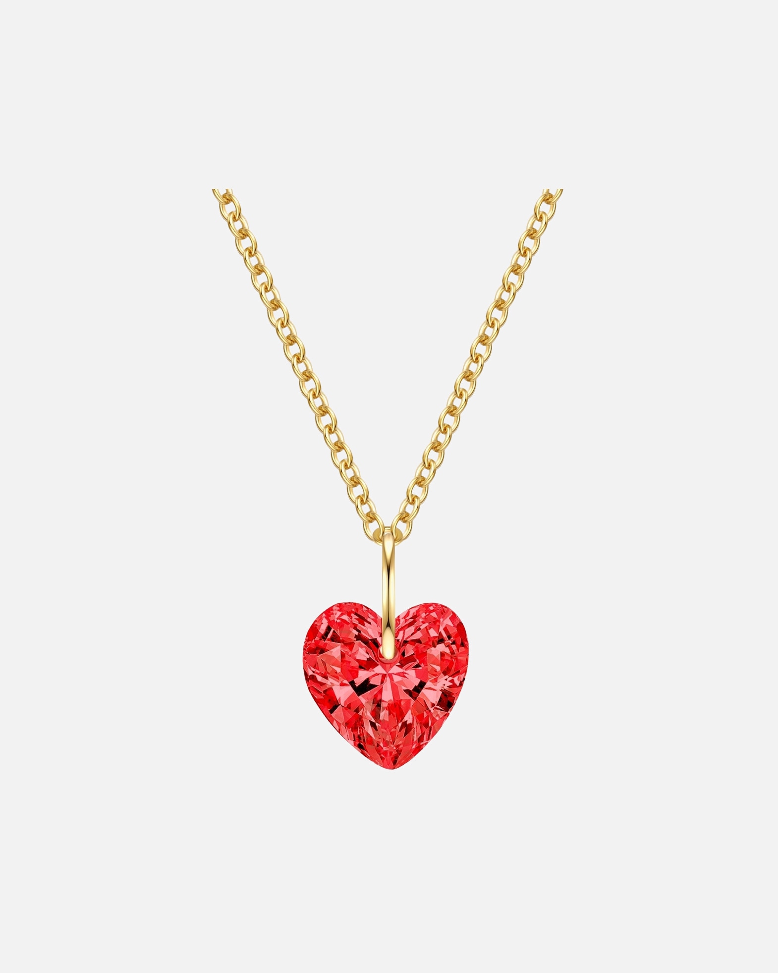 Collier pour Femme Rafaela Donata Chaîne Coeur en Argent sterling en Or jaune Chaîne de base 42,0 + rallonge de 5,0 cm