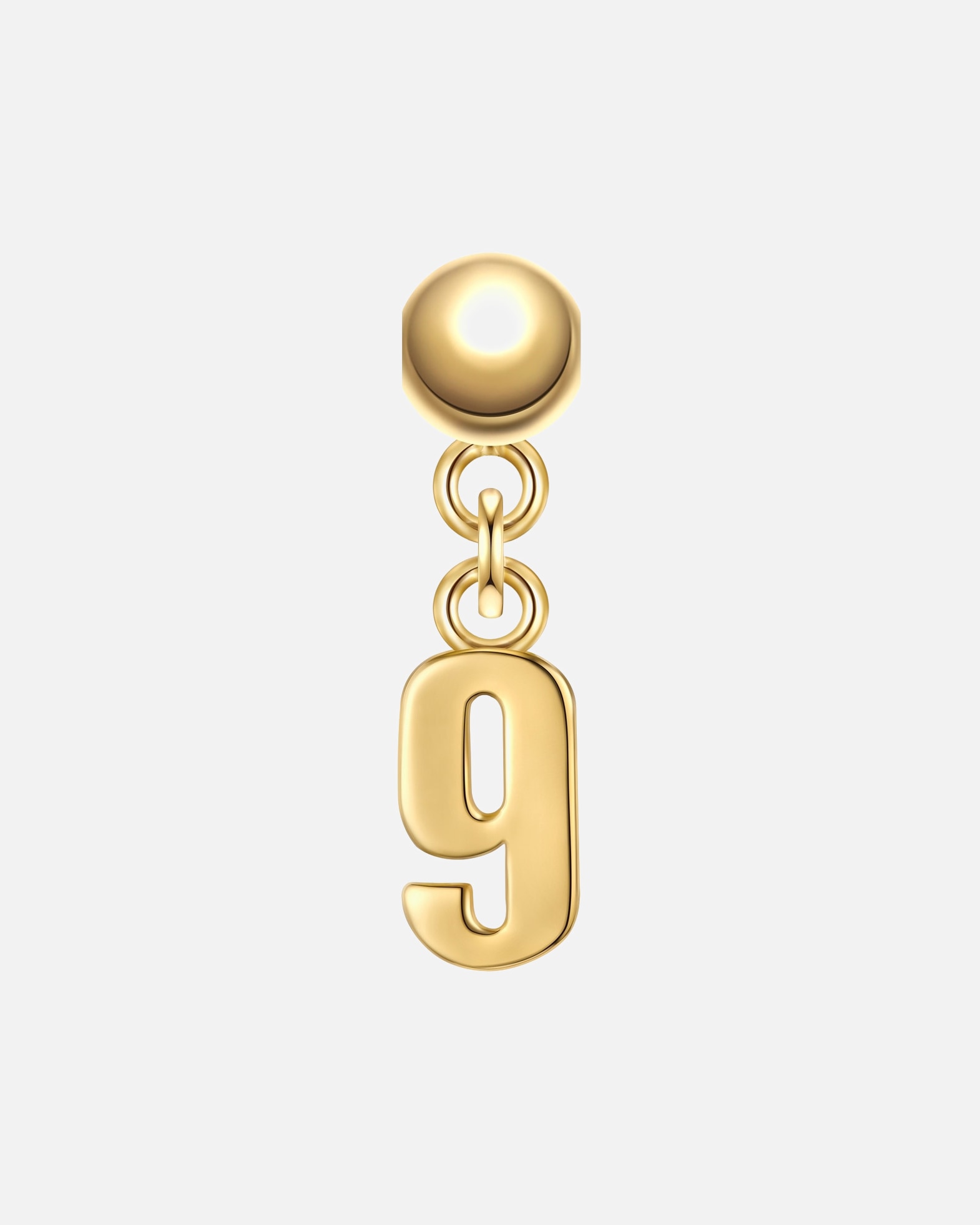 Pendentif pour Femme Glanzstücke München Breloque fantaisie Chiffre 9 en Argent sterling en Or jaune 15,4 mm