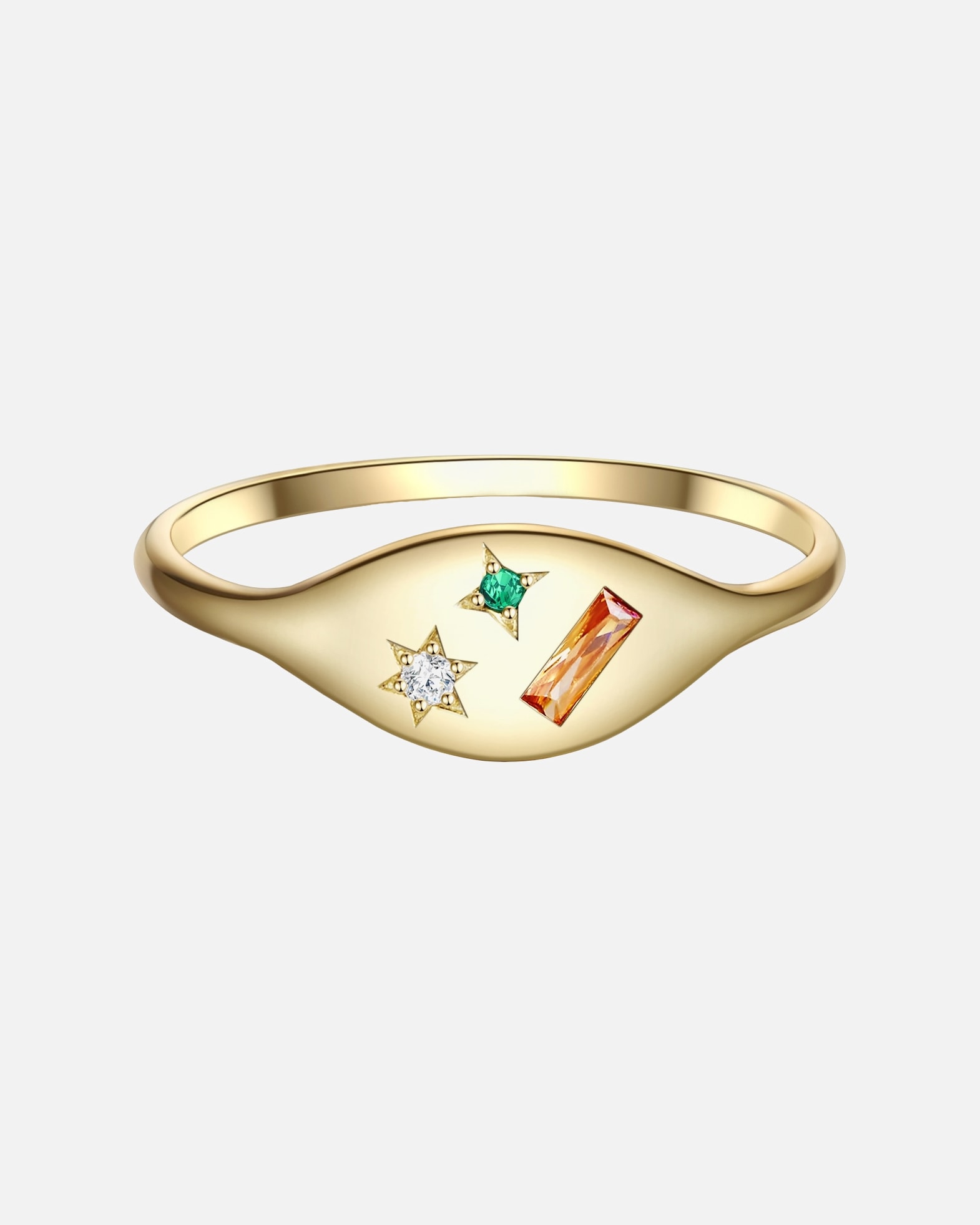 Bague pour Femme Glanzstücke München Bague en argent Argent sterling Oxyde de zirconium (CZ) en Or jaune 48