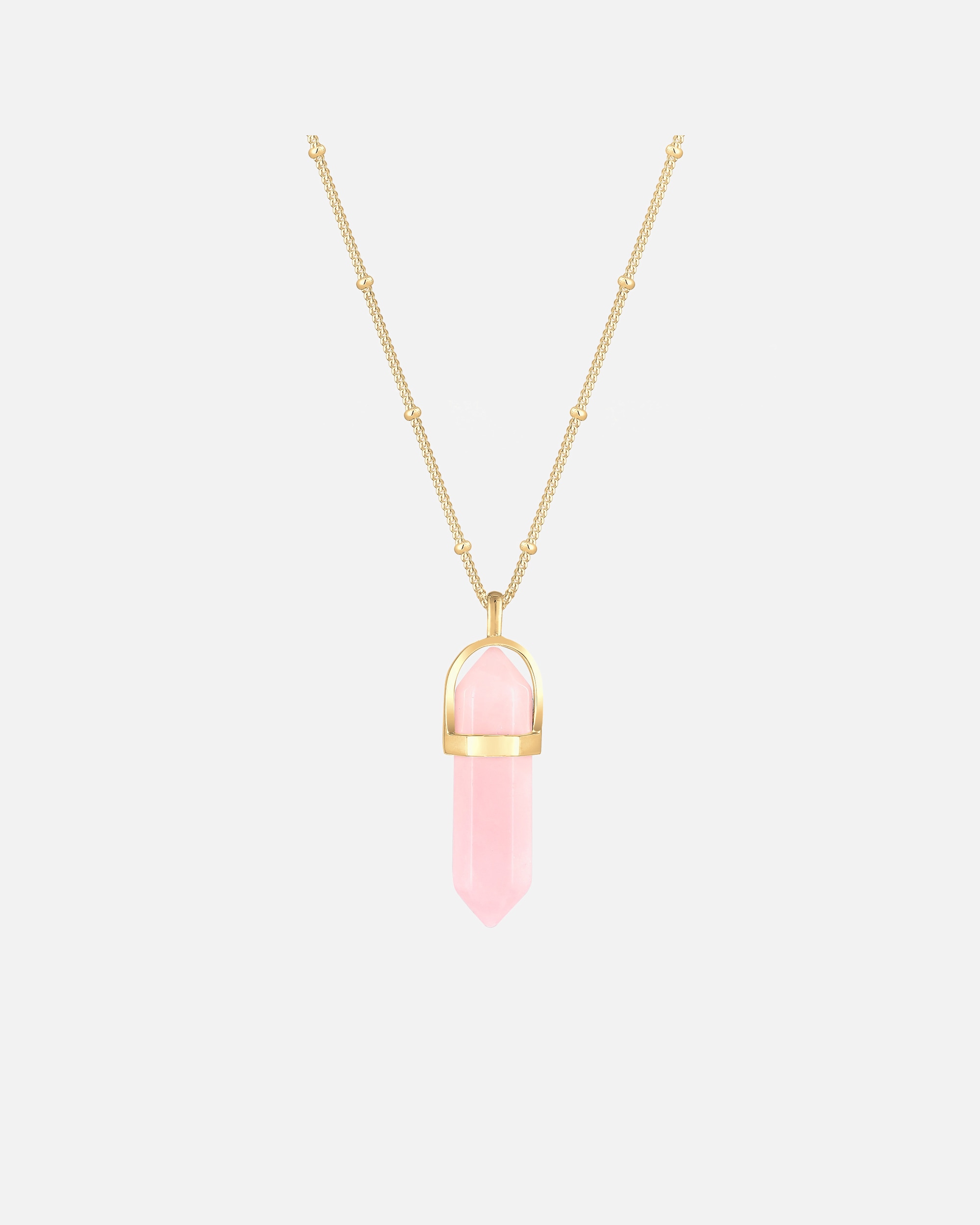 Collier pour Femme Elli Pendentifs Hexagone Quartz Rose Collier Femme Plaqué Or Argent (925/1000) goldfarben