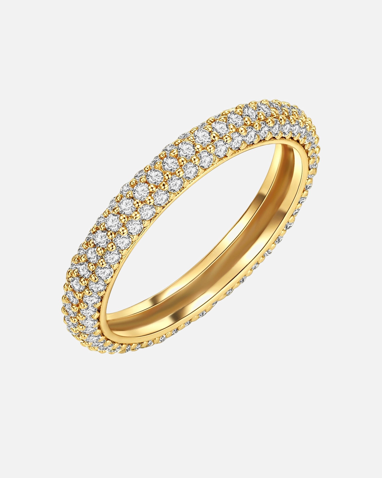 Bague pour Femme Lulu & Jane Bague tendance Laiton Oxyde de zirconium (CZ) en Or jaune 54